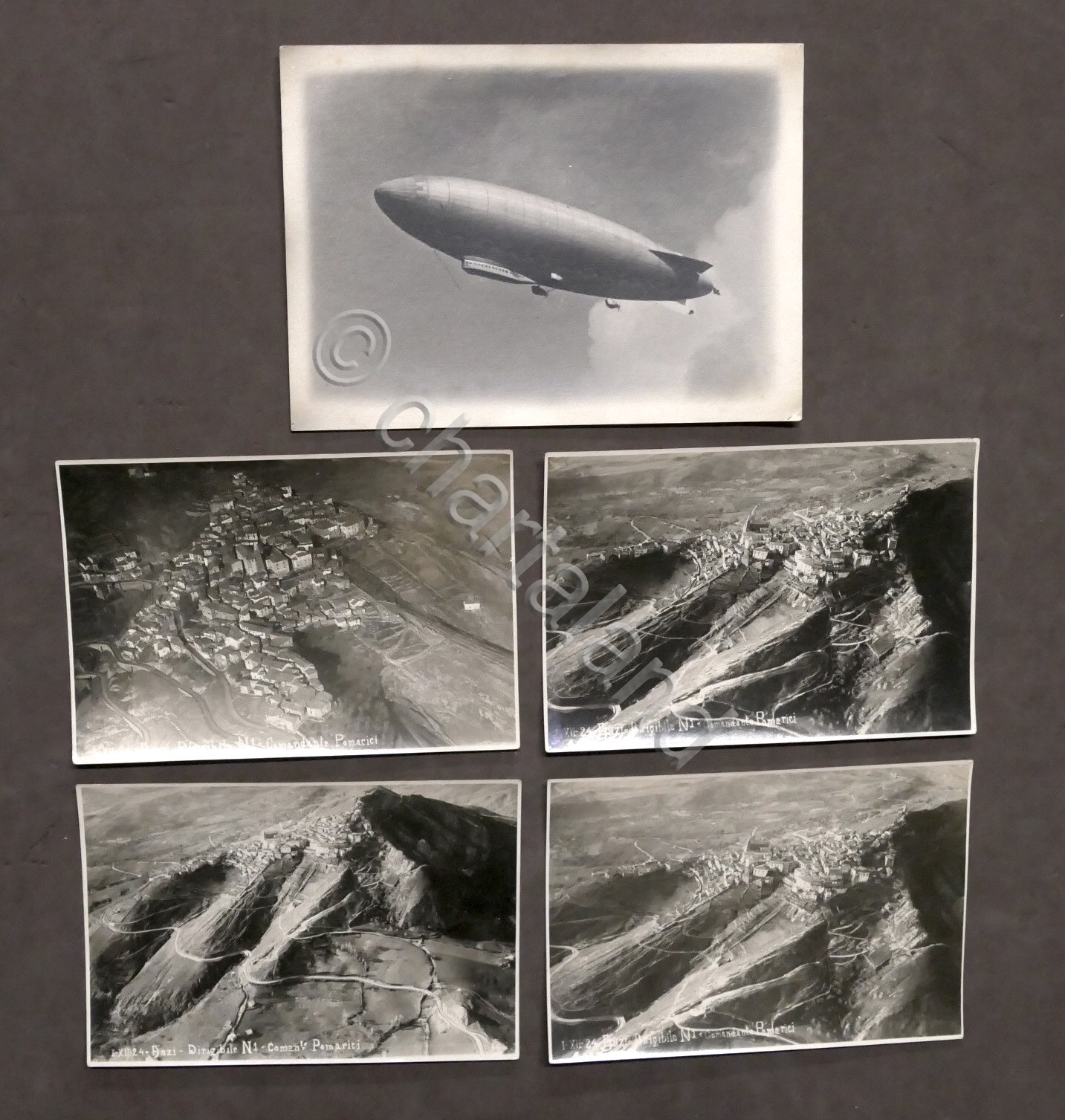 Lotto 5 fotografie aeree comune di Anzi (Potenza) e Dirigibile …