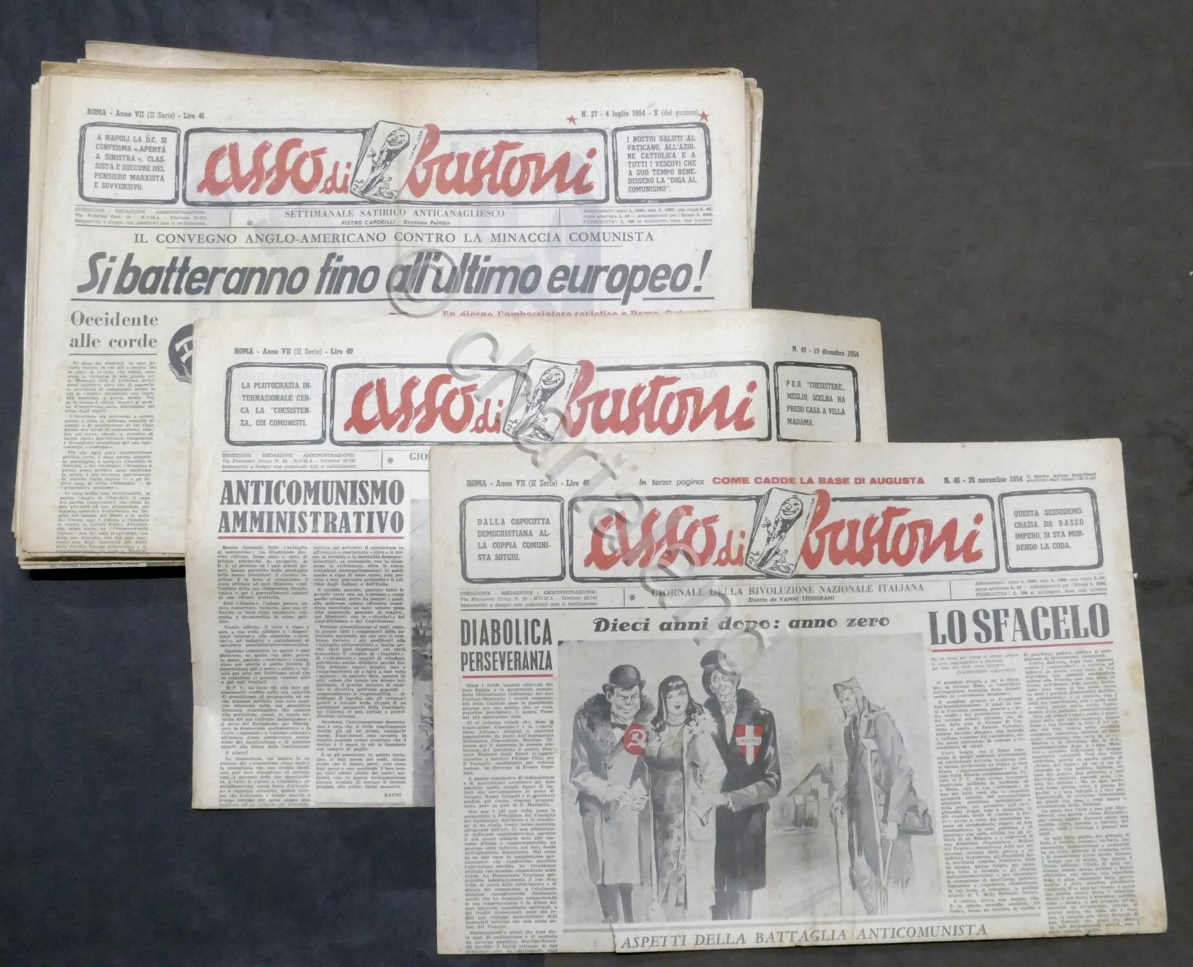 Lotto giornali Asso di Bastoni - 63 numeri - Anni …