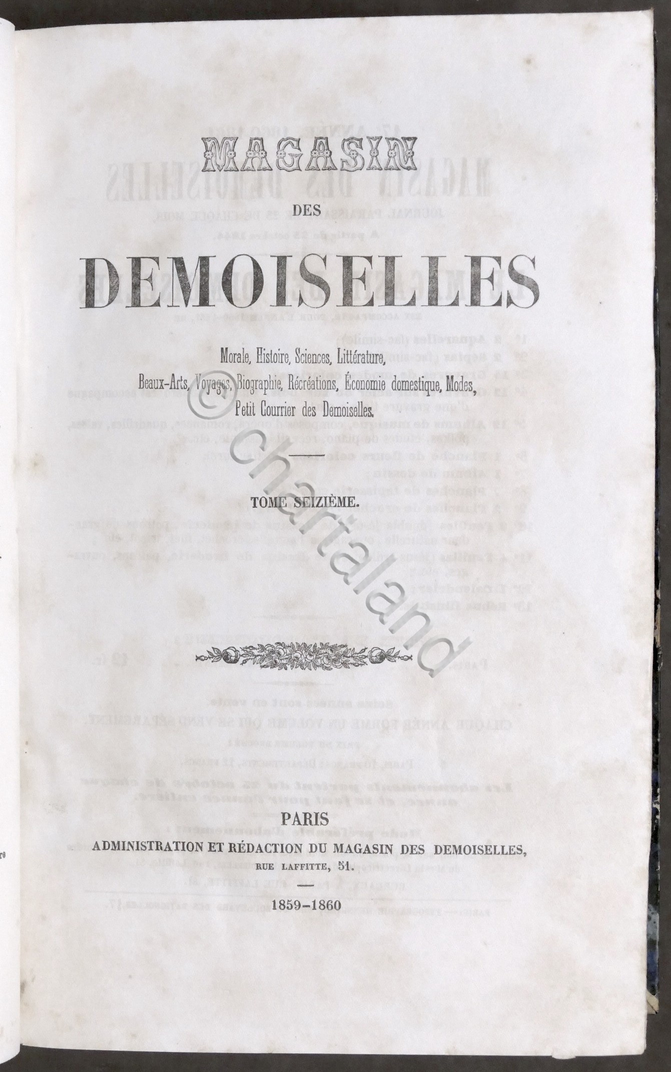 Magasin des Demoiselles - Tome Seizieme - 1859 / 1860