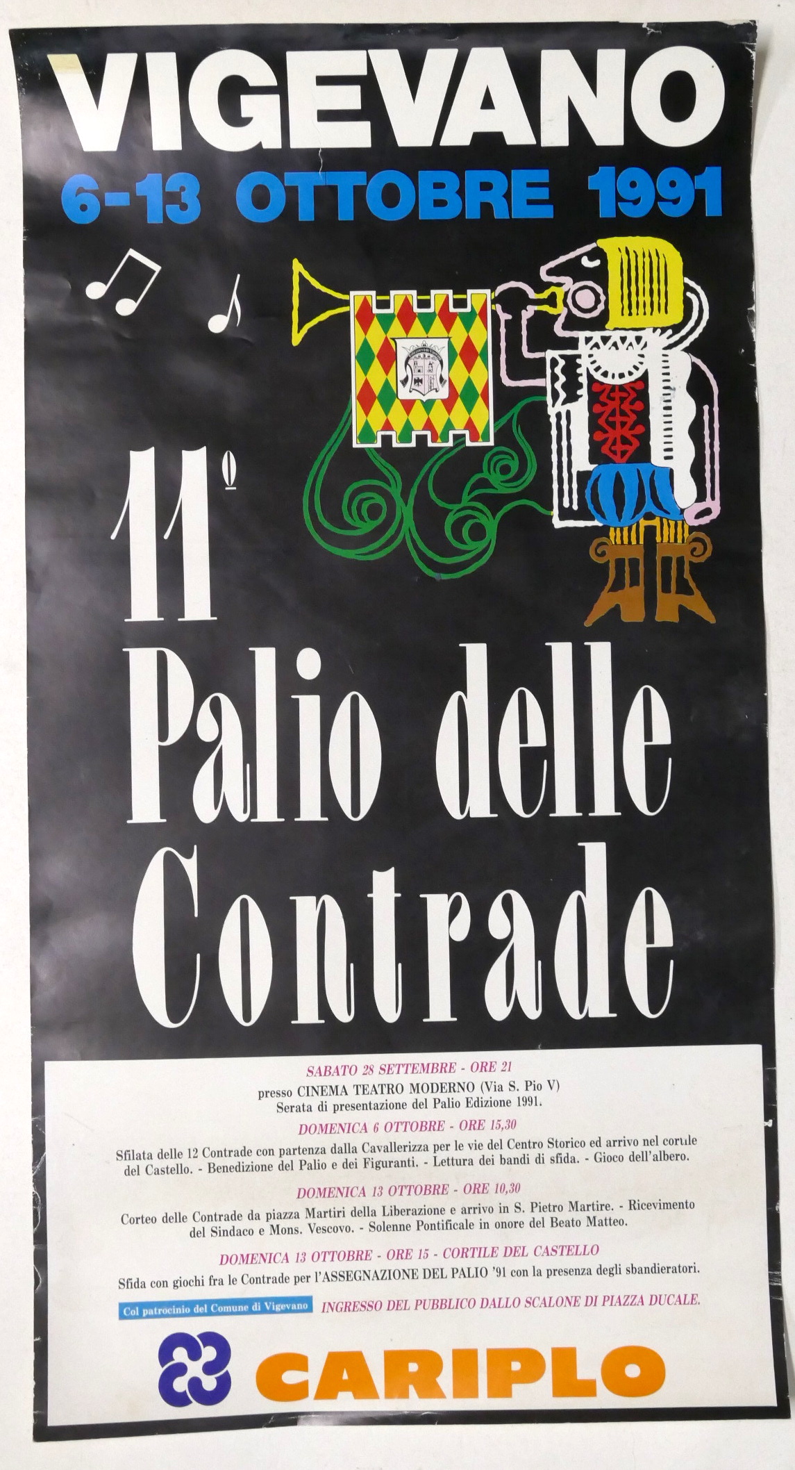 Manifesto 11° Palio delle Contrade di Vigevano - 1991