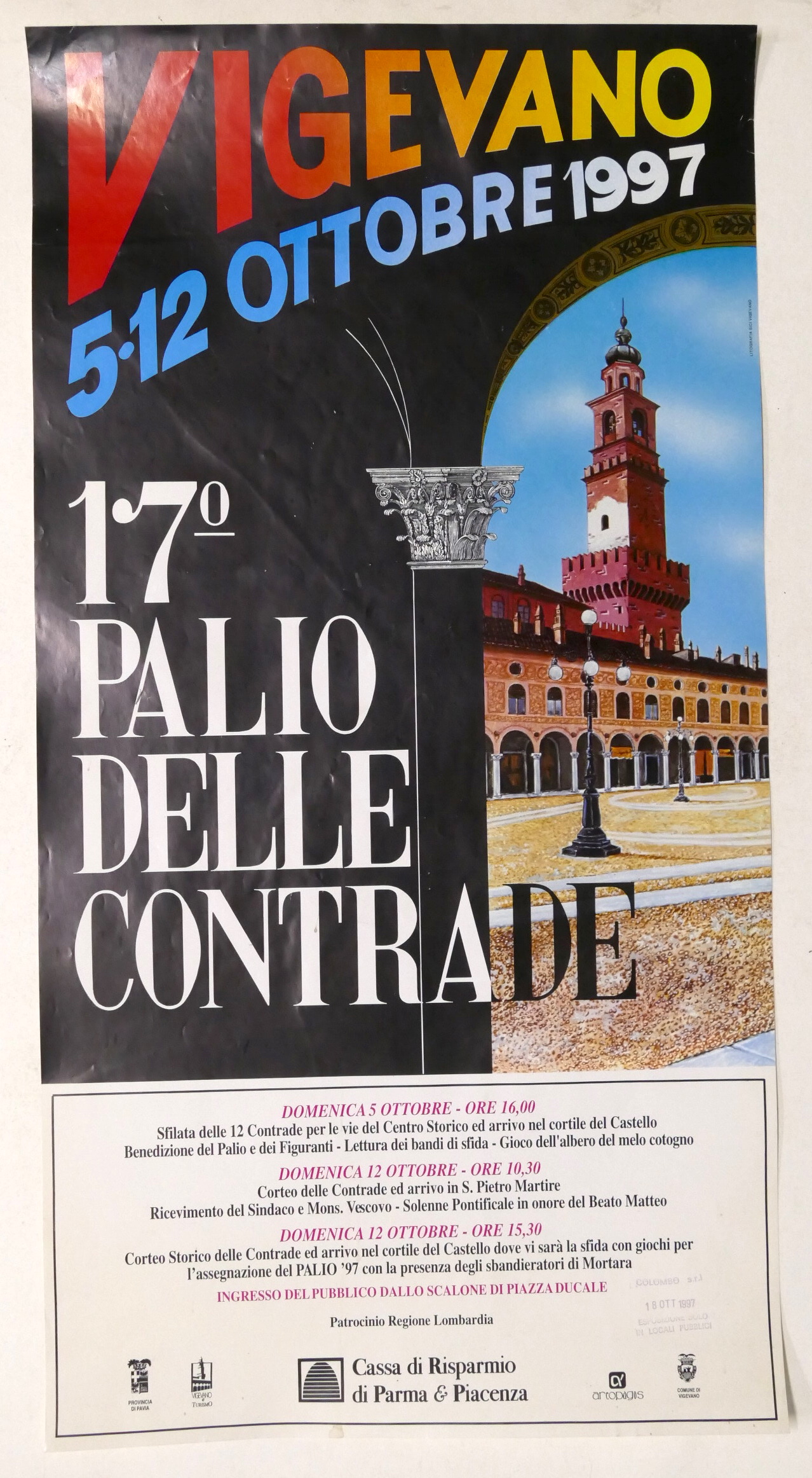 Manifesto 17° Palio delle Contrade di Vigevano - 1997