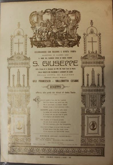 Manifesto devozionale Saluzzo - San Giuseppe - preghiera 1940