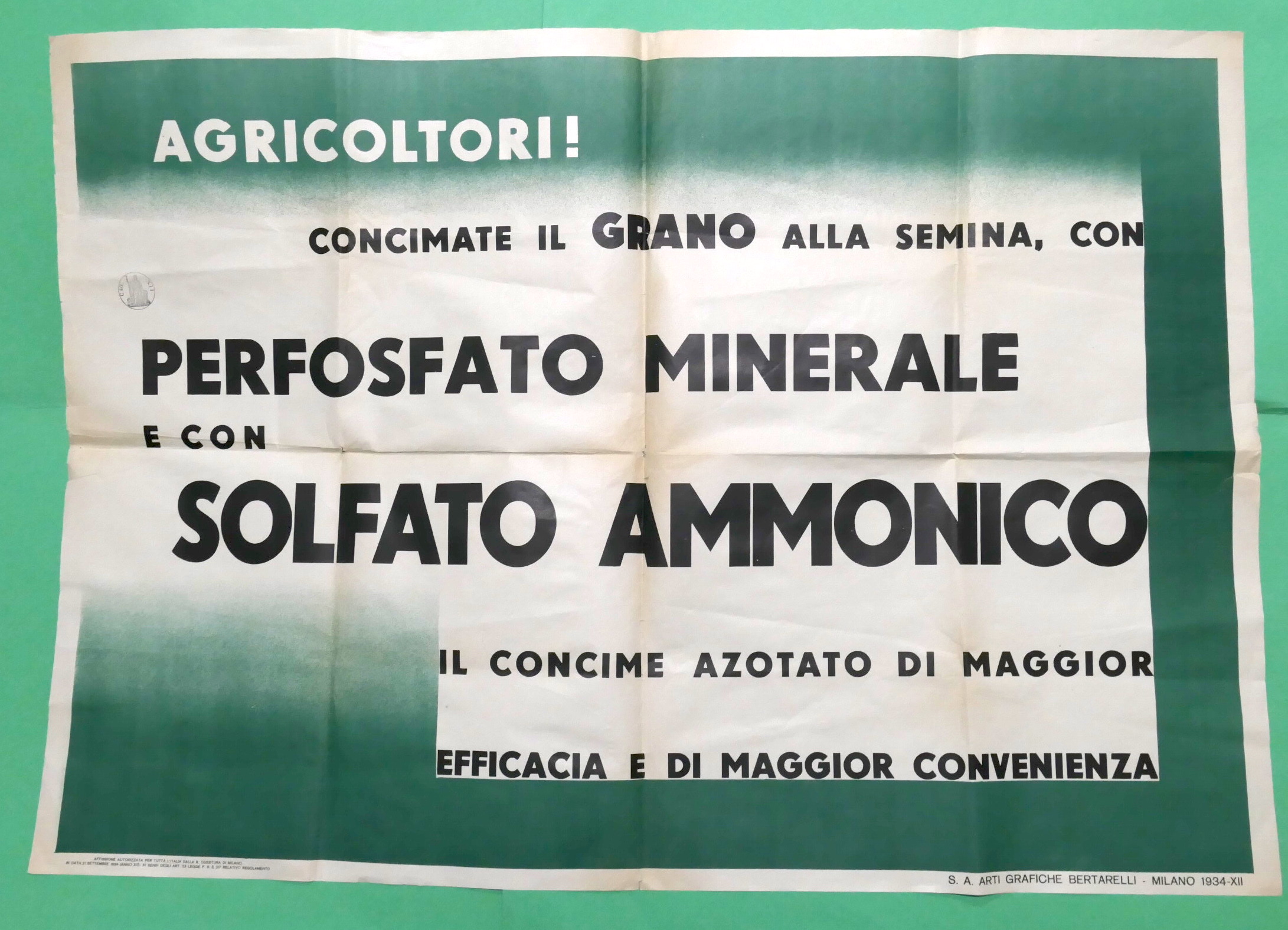 Manifesto Pubblicitario - Concime perfosfato minerale e solfato ammonico - …