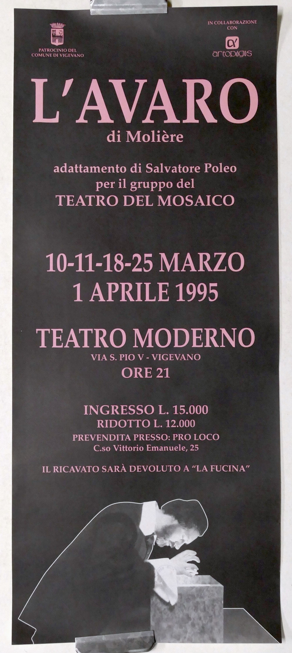 Manifesto Teatro Moderno - Vigevano - Spettacolo L'Avaro di Molière …