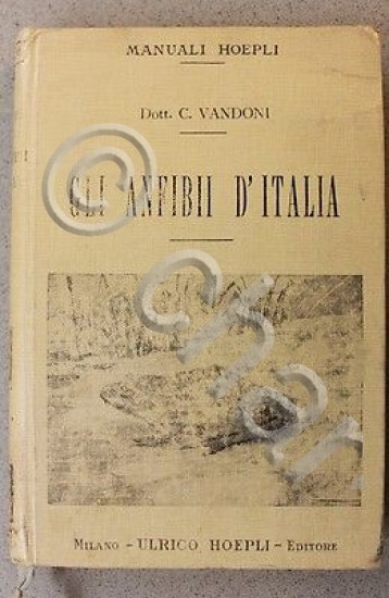 Manuali Hoepli - Gli Anfibi d'Italia - 1^ ed. 1914