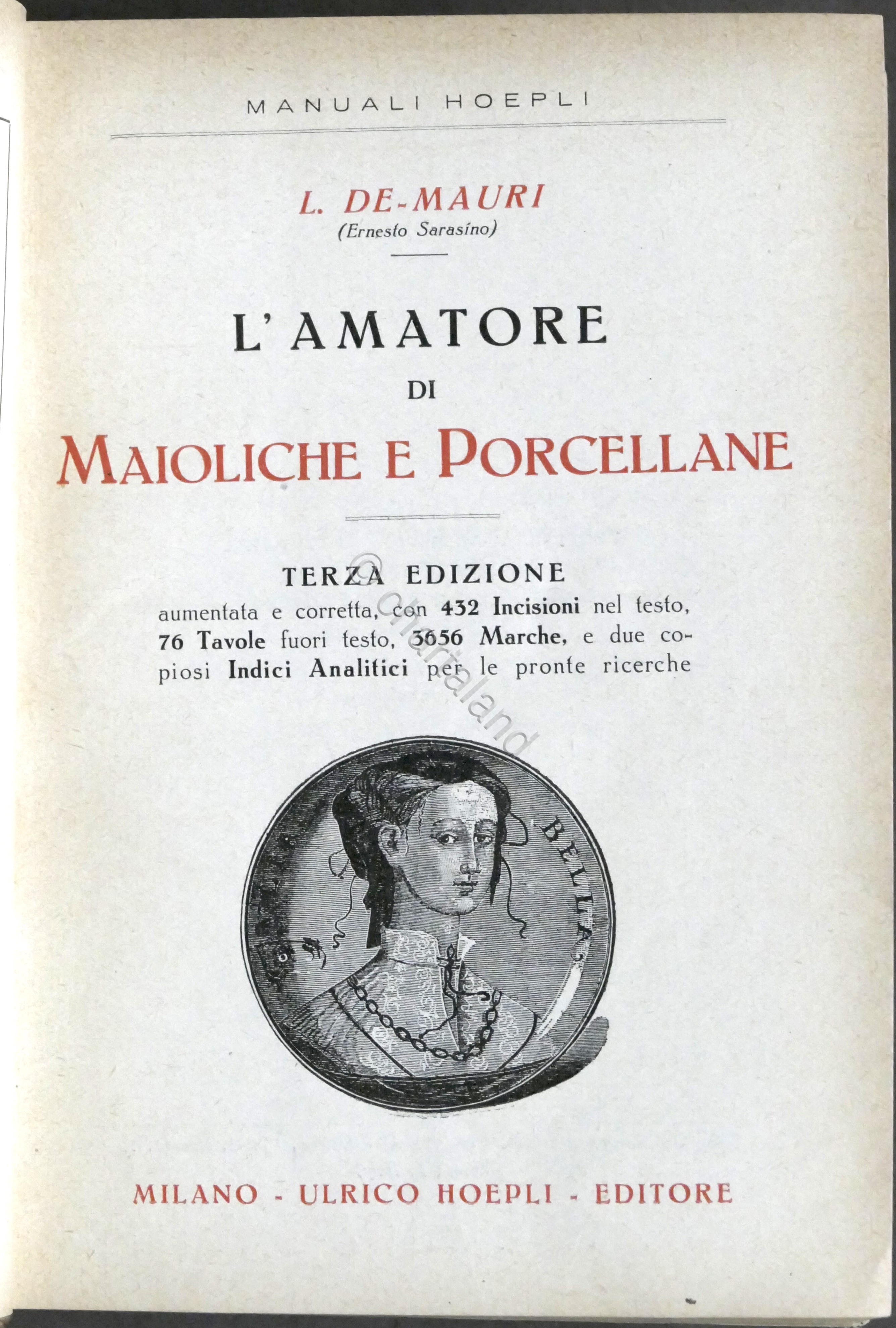 Manuali Hoepli - L. De Mauri - L'amatore di maioliche …