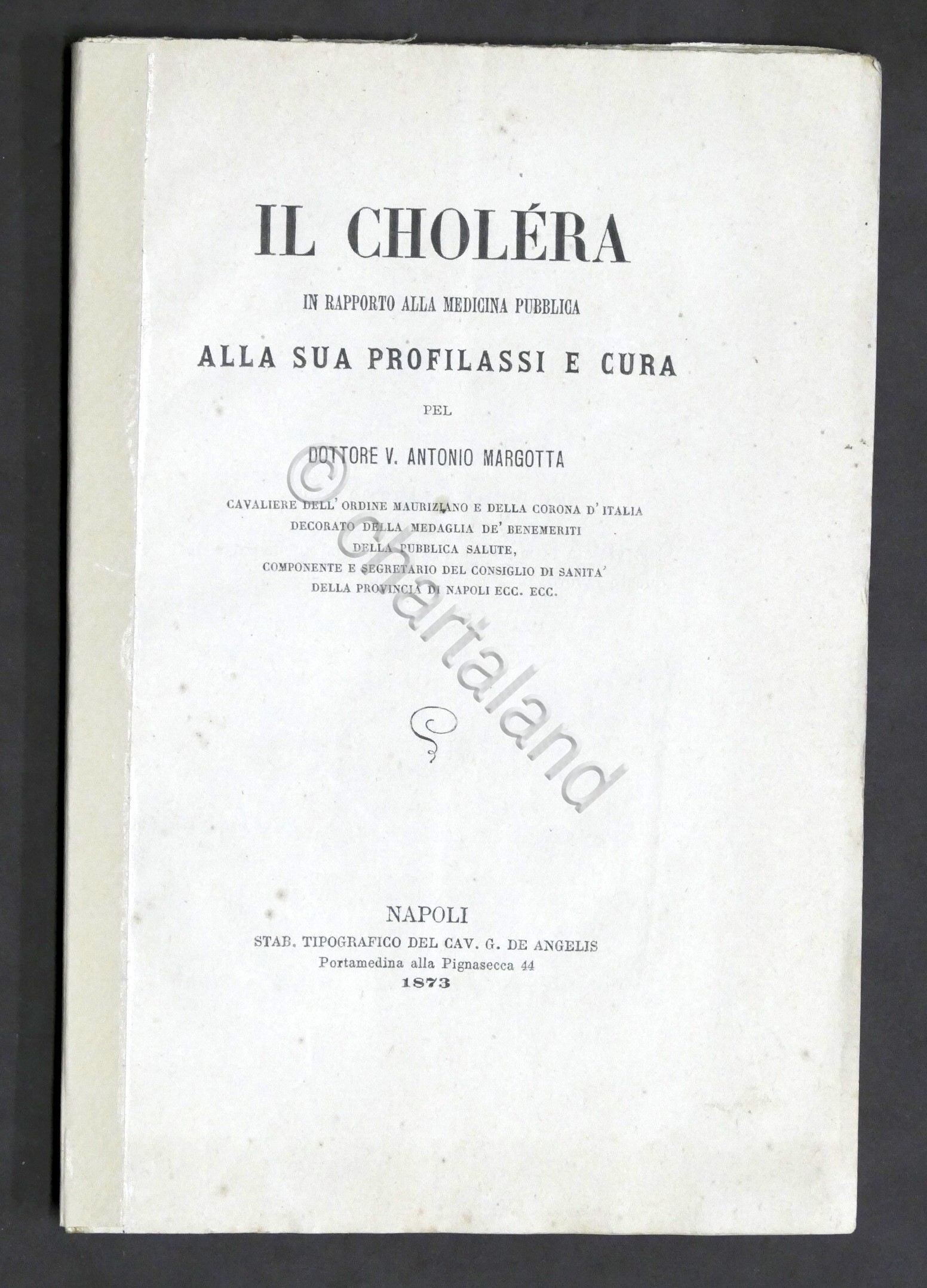 Margotta Il cholera in rapporto a medicina pubblica profilassi cura …