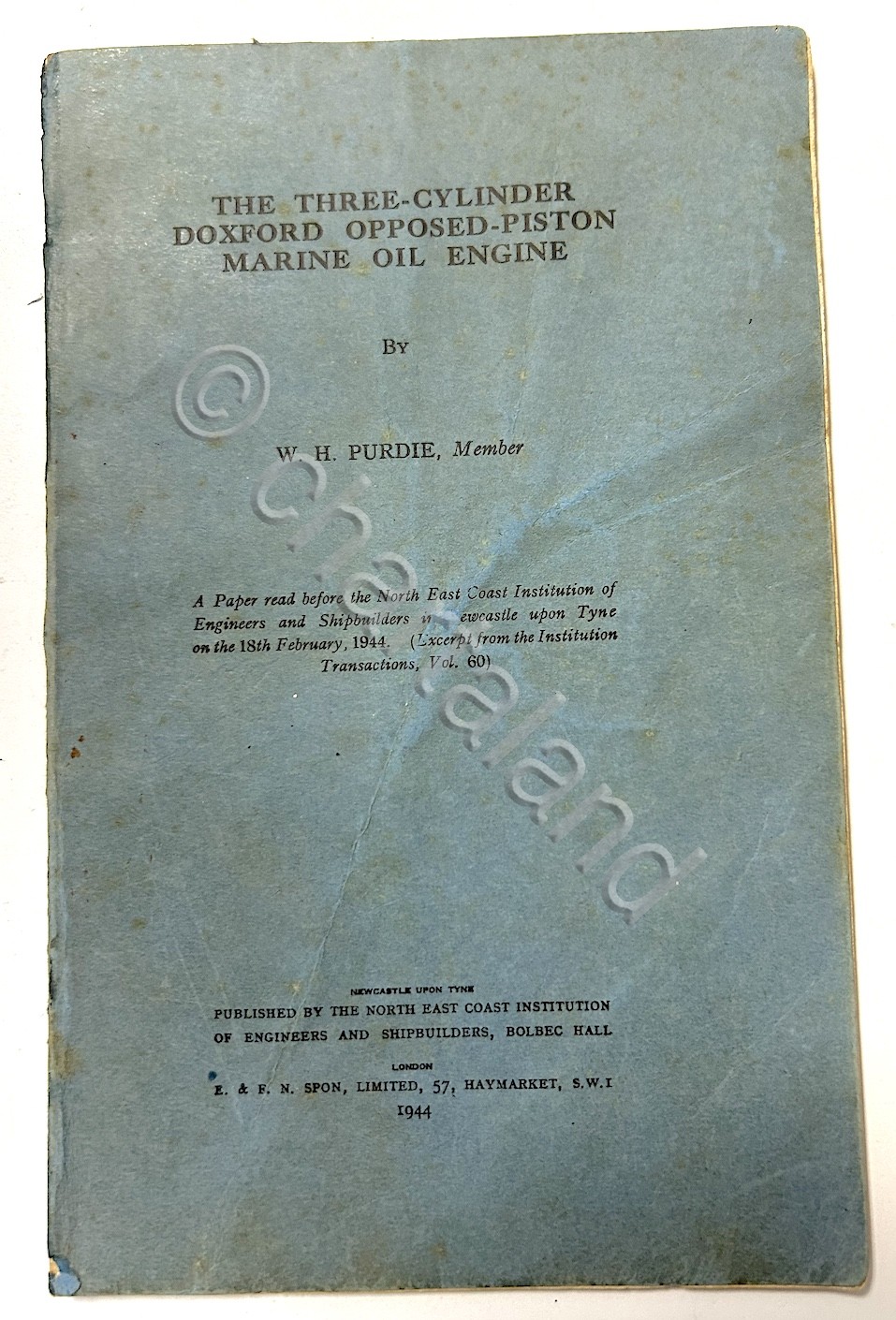Marina - Purdie - Three cylinder doxford opposed piston oil …