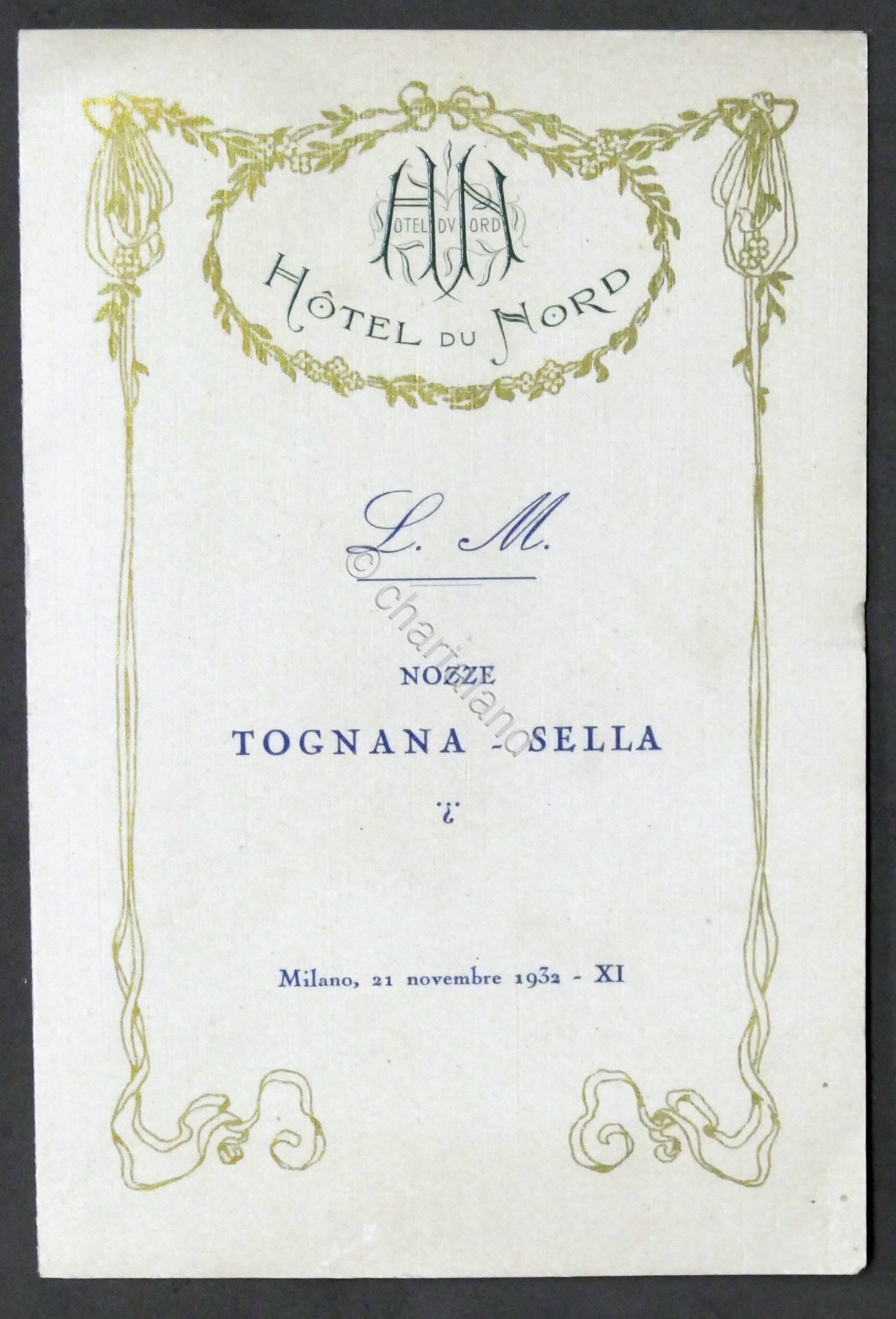 Menù nozze Tognana - Sella - Hotel du Nord - …