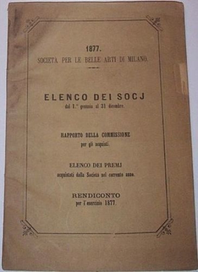 Milano - Società Belle Arti - Elenco Soci - Premi …