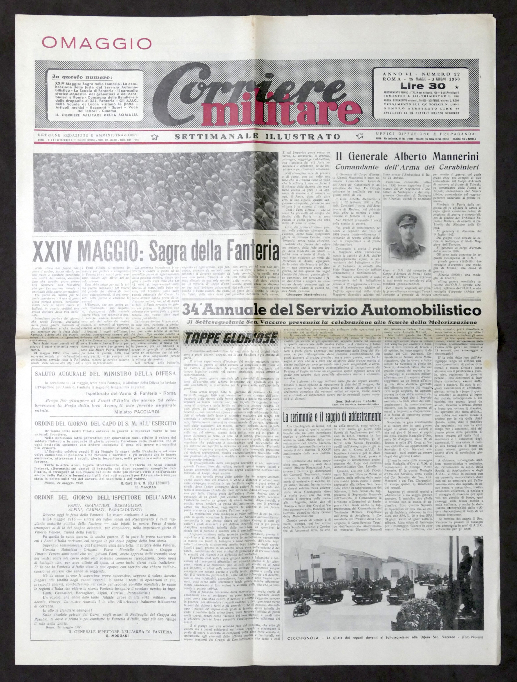 Militaria - Corriere Militare - Settimanale illustrato - N. 22 …