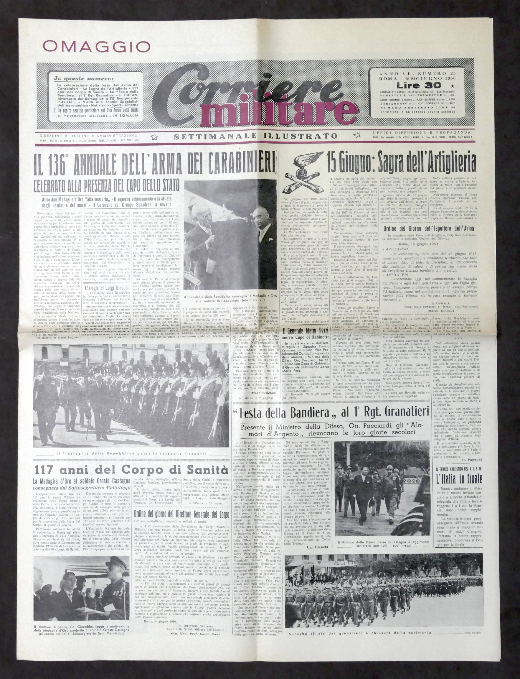 Militaria - Corriere Militare - Settimanale illustrato - N. 25 …