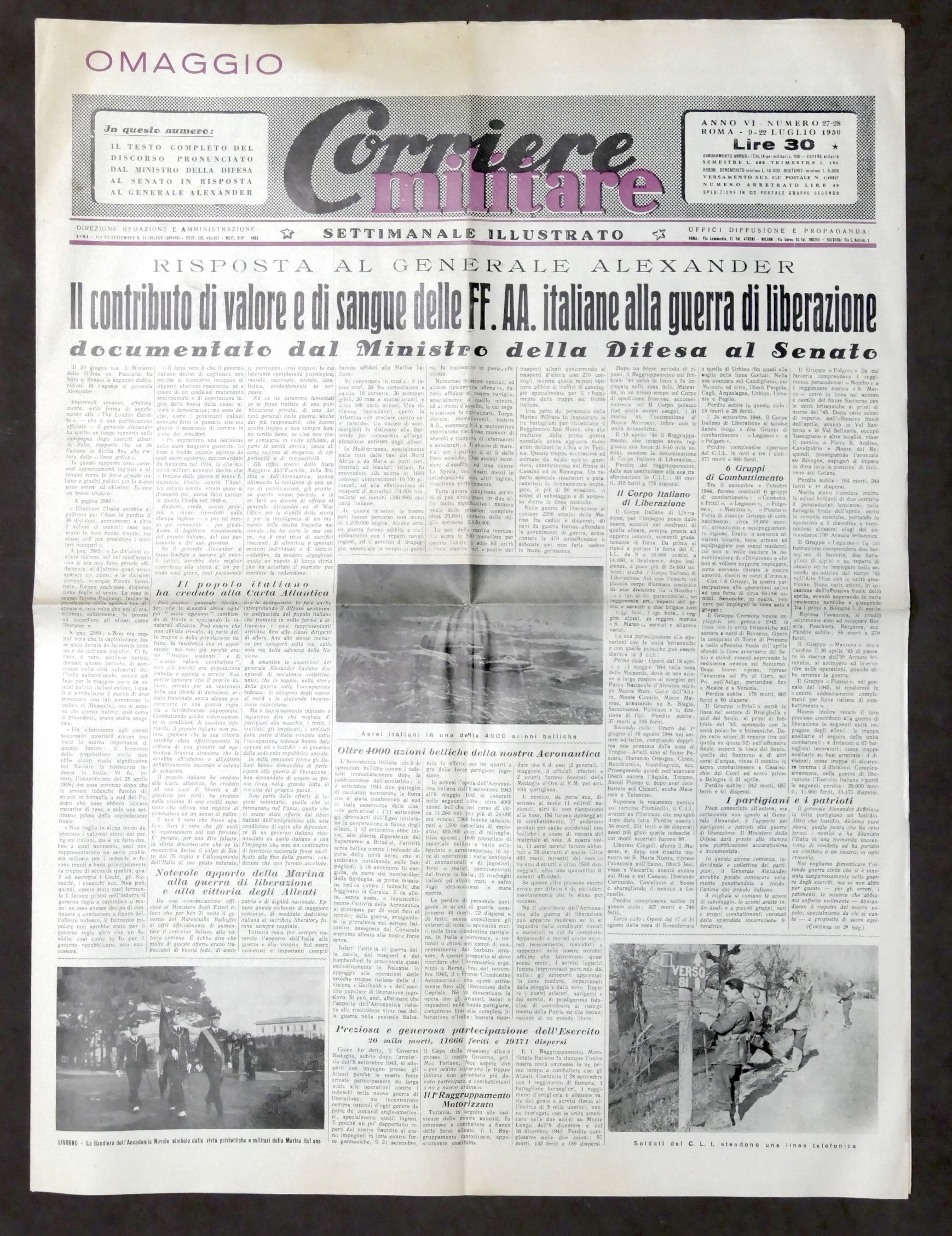 Militaria - Corriere Militare - Settimanale illustrato - N. 27-28 …