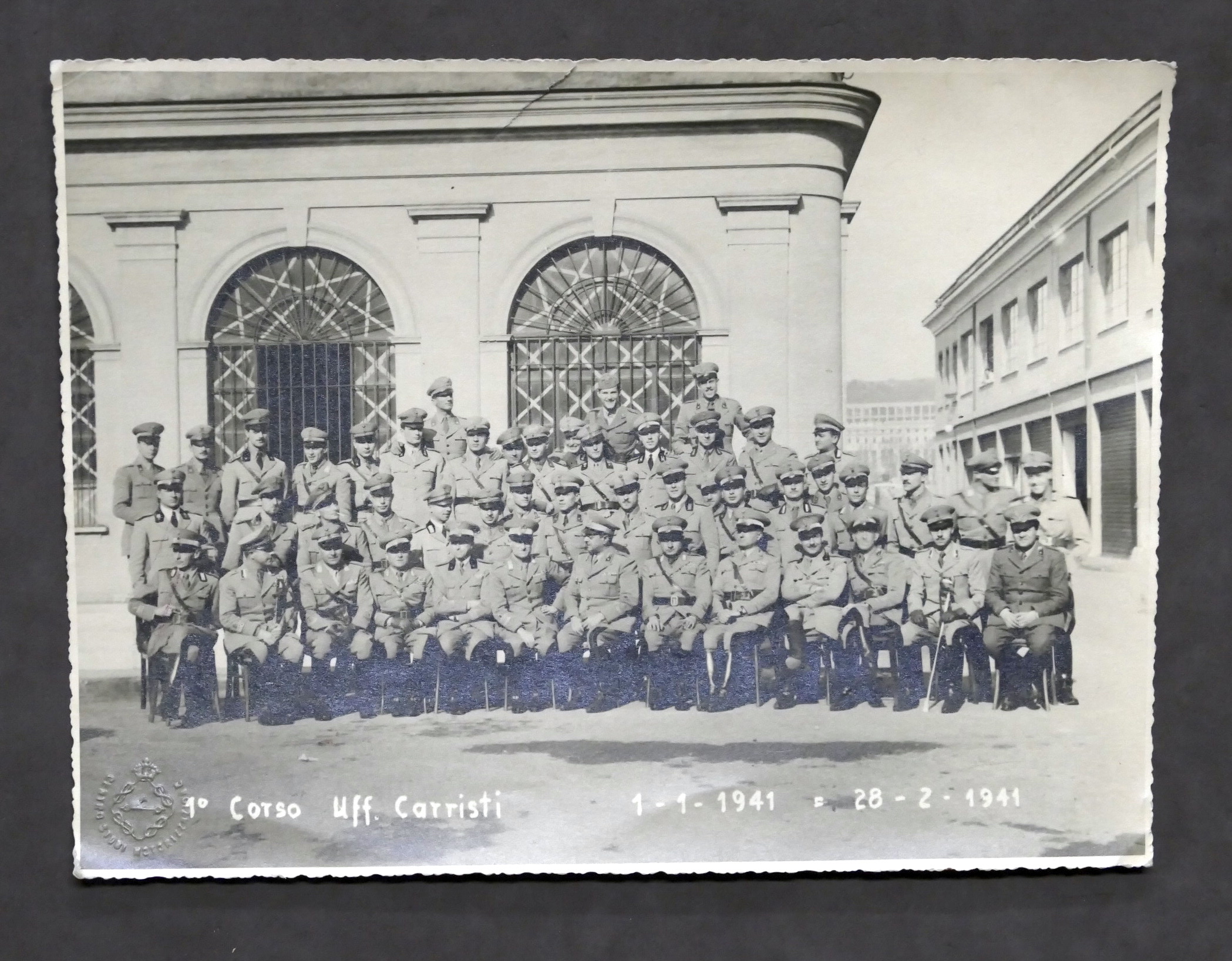 Militaria - Fotografia originale 1° Corso Ufficiali Carristi - 1941