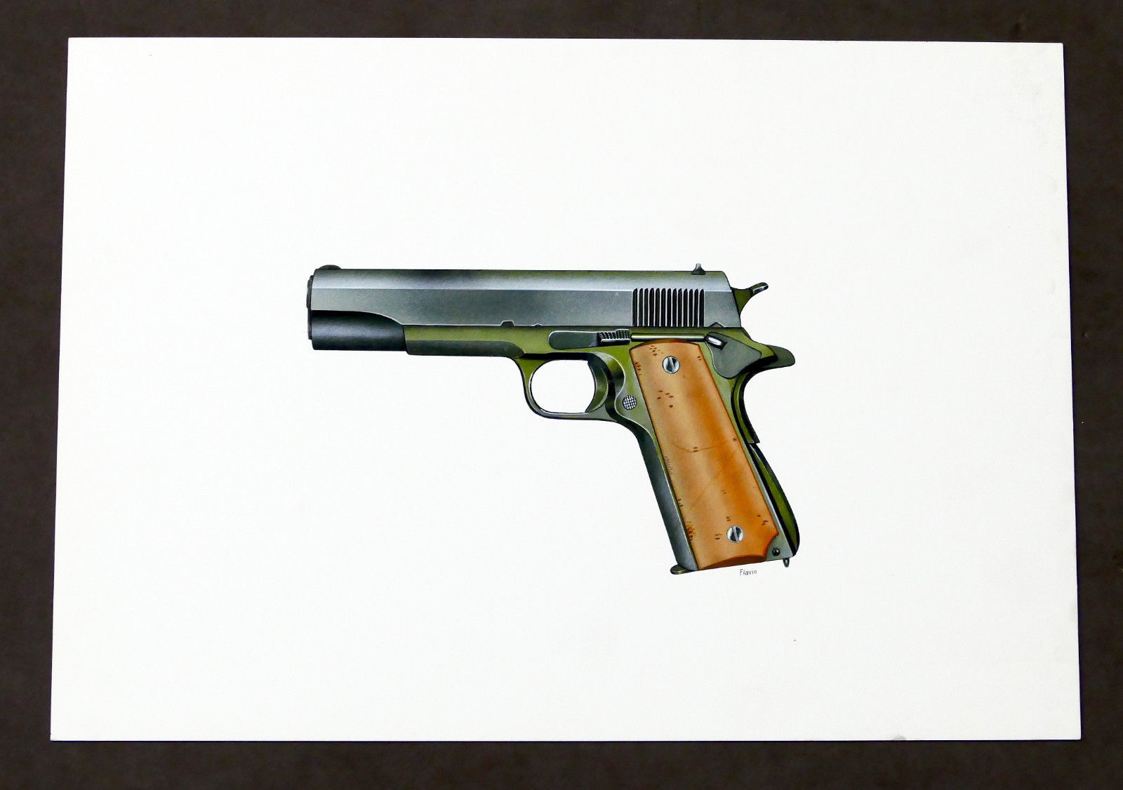 Militaria Armi Moderne - Pistola Beretta - Bozzetto originale a …