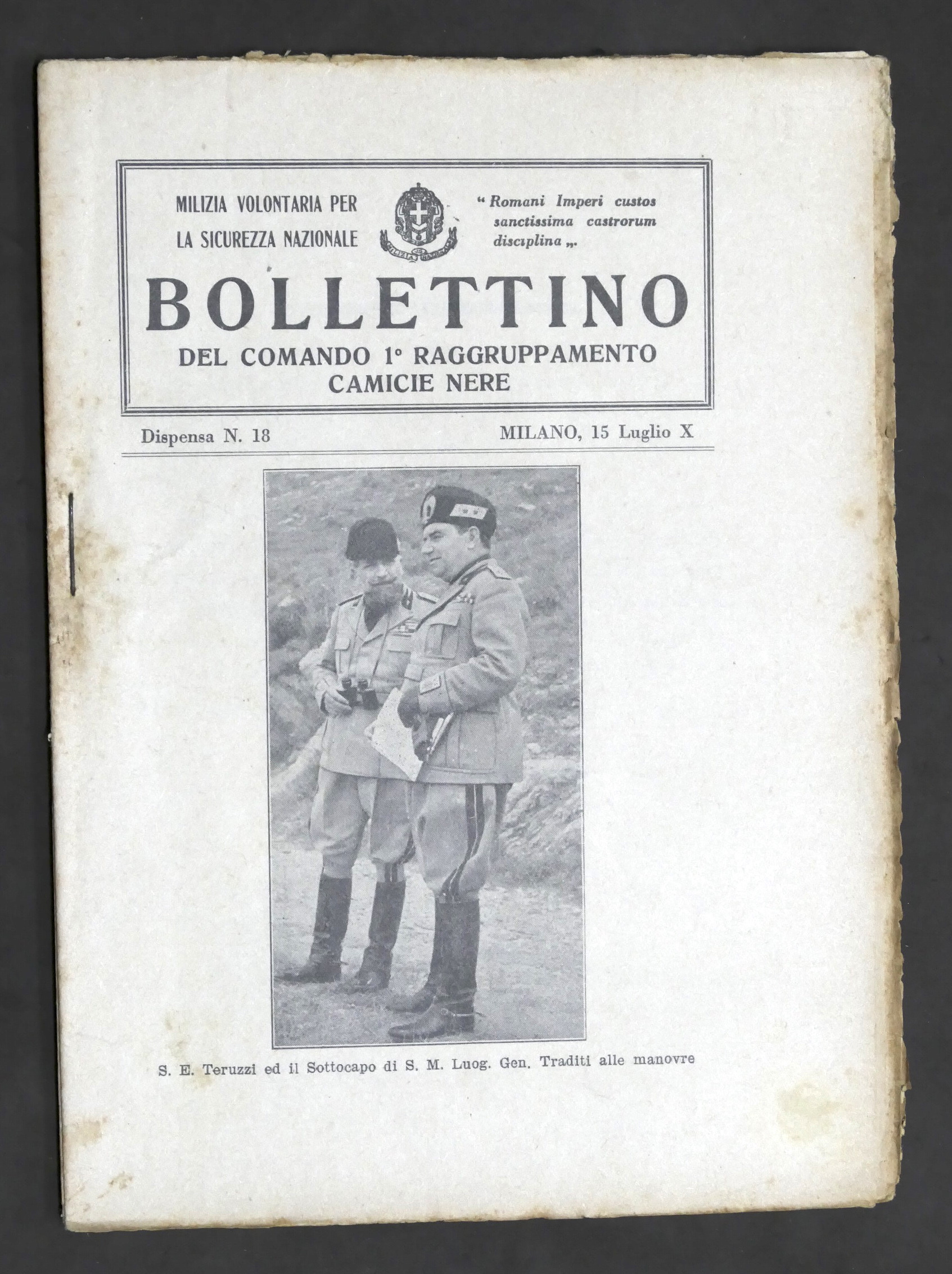 Milizia Volontaria Sicurezza Nazionale - Bollettino Camicie Nere - N. …