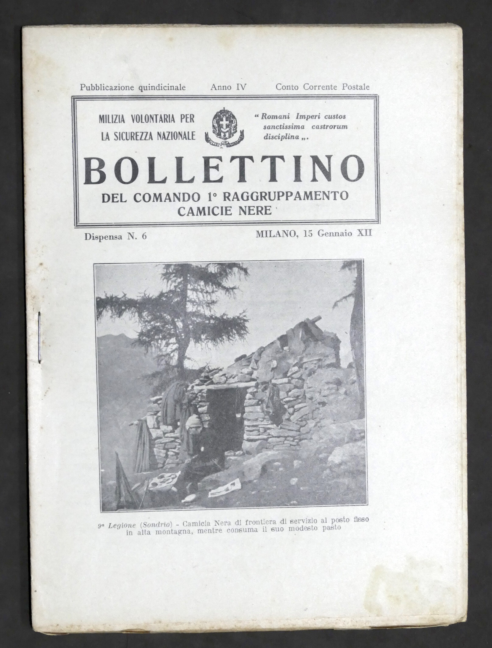 Milizia Volontaria Sicurezza Nazionale - Bollettino Camicie Nere N. 6 …