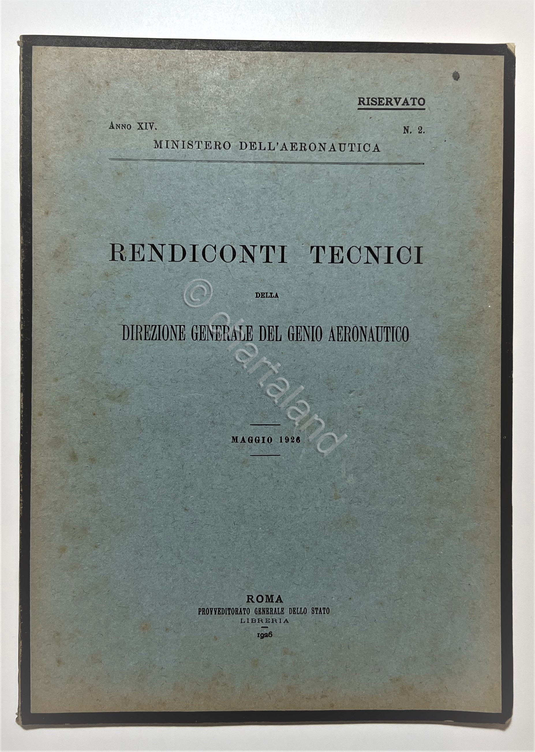 Ministero Aeronautica - Rendiconti Tecnici N. 2 - Maggio 1926 …