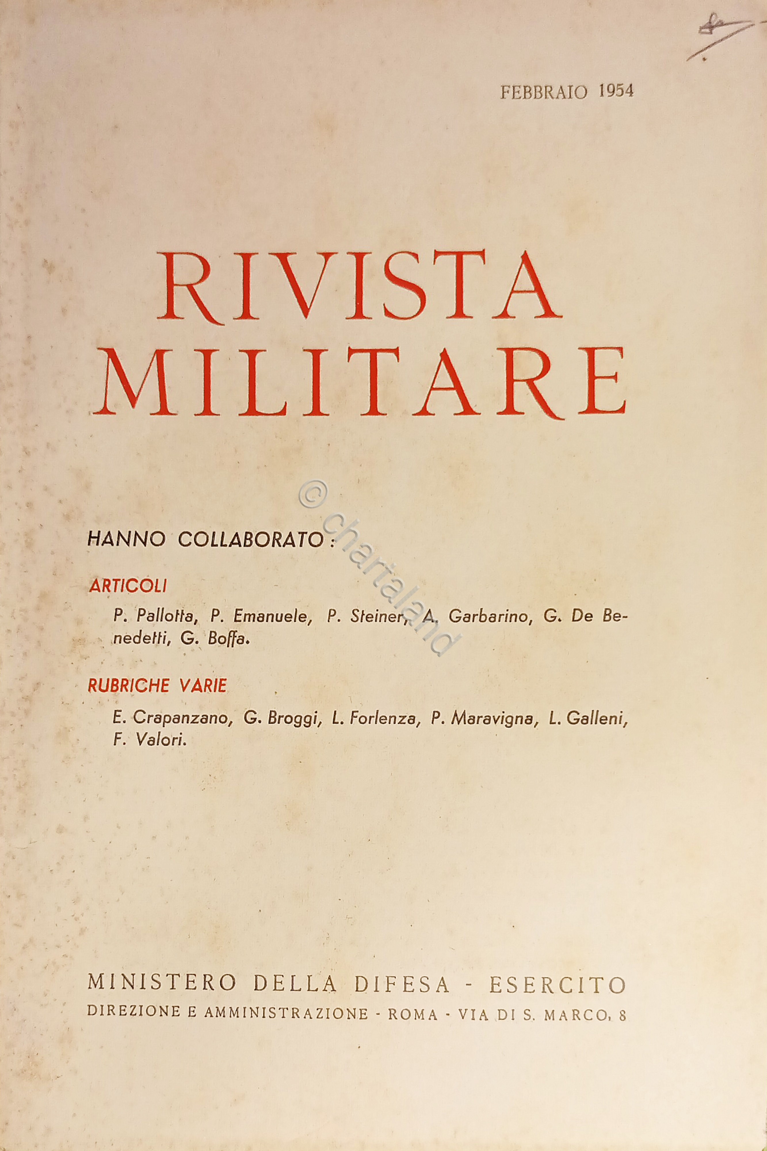 Ministero della Difesa - Esercito - Rivista Militare - Febbraio …