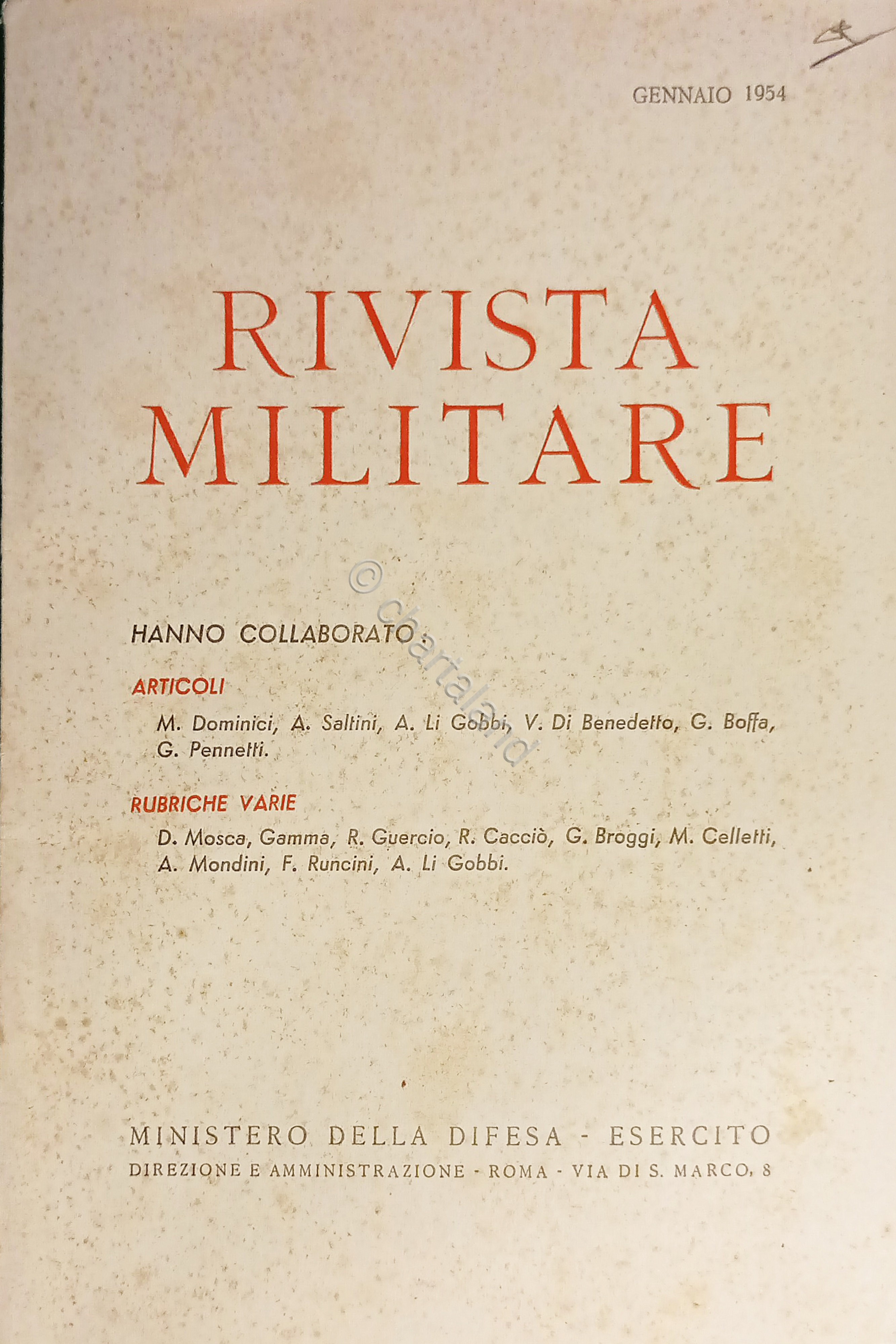 Ministero della Difesa - Esercito - Rivista Militare - Gennaio …