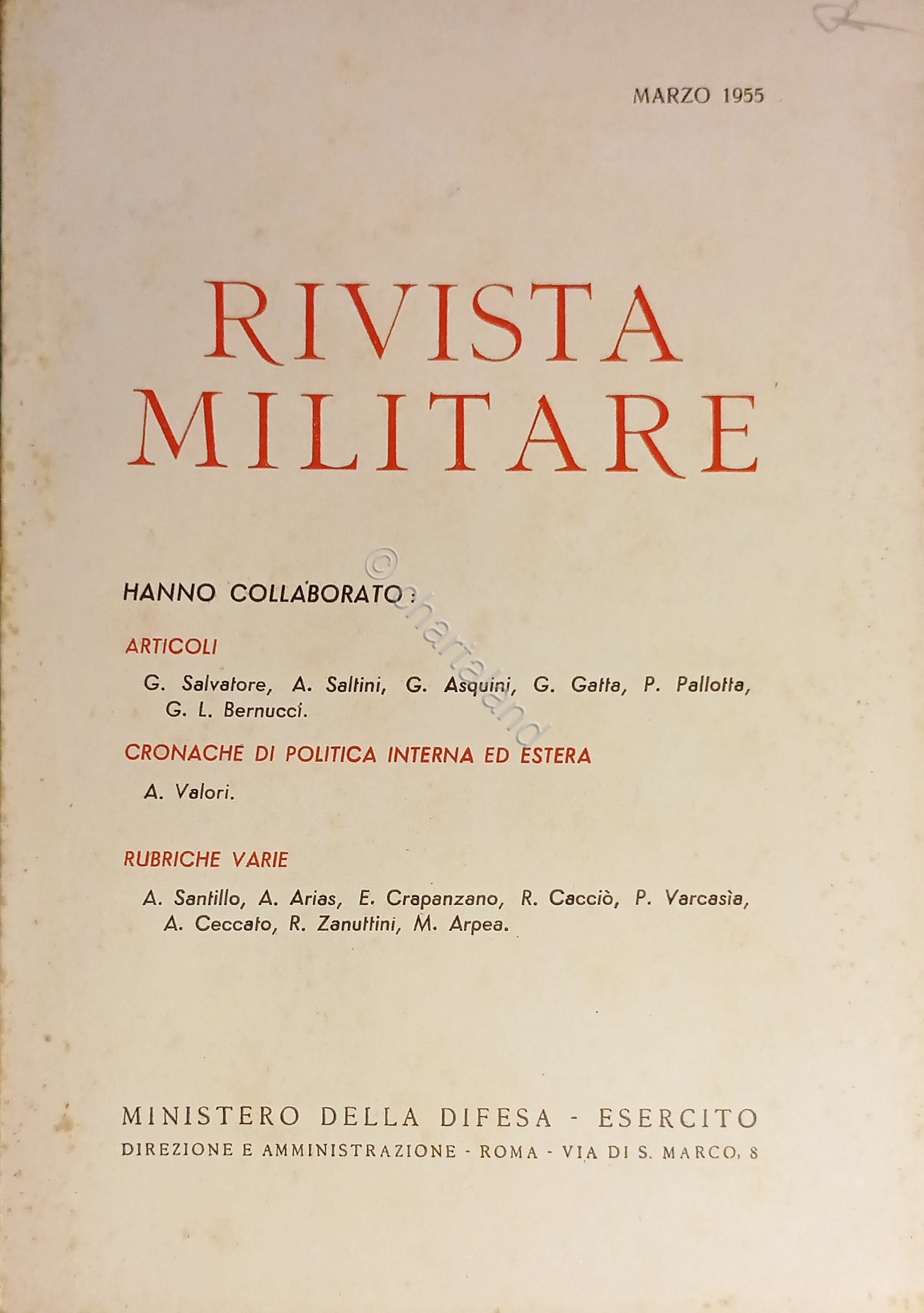 Ministero della Difesa - Esercito - Rivista Militare - Marzo …