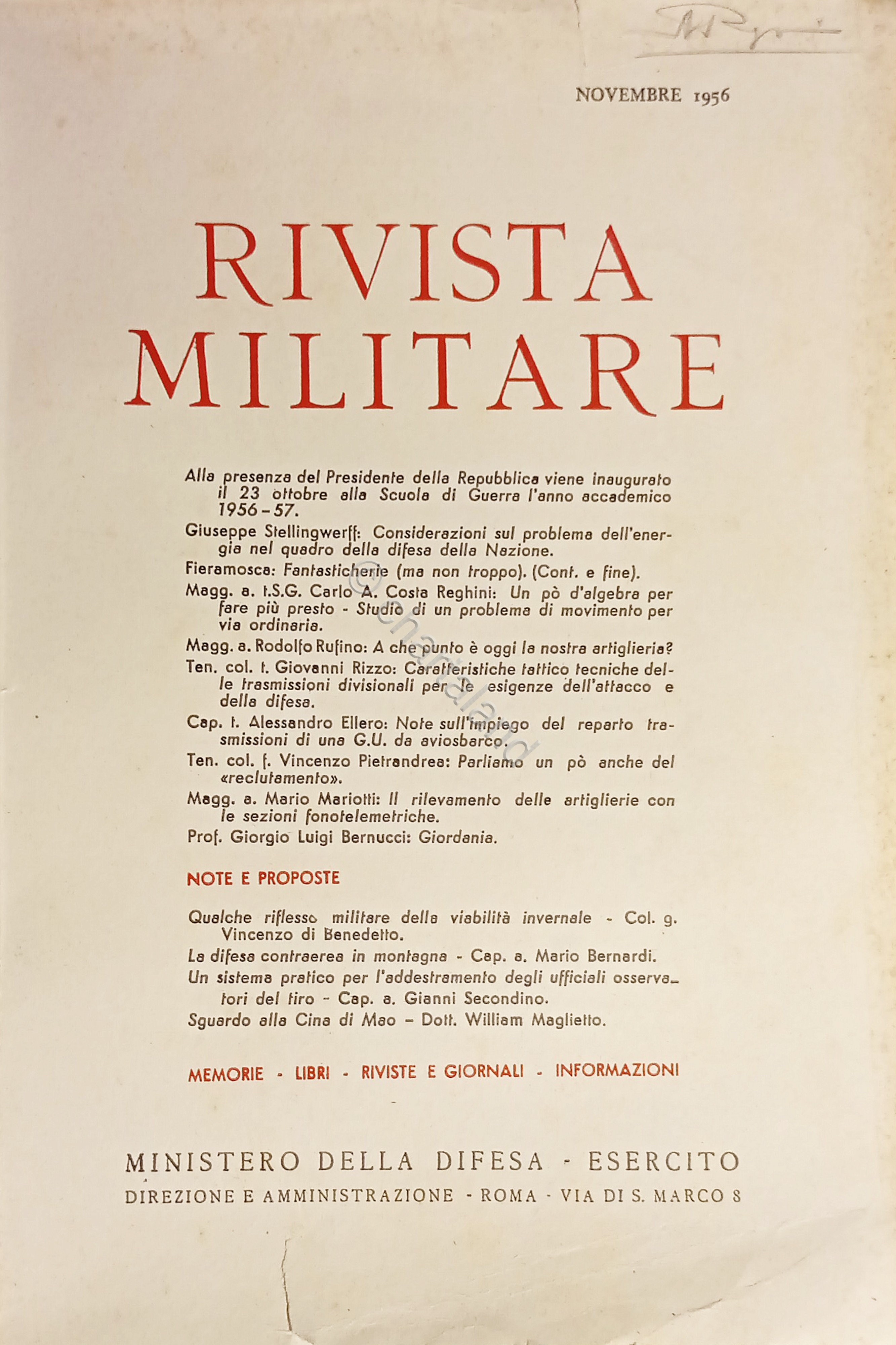 Ministero della Difesa - Esercito - Rivista Militare - Novembre …