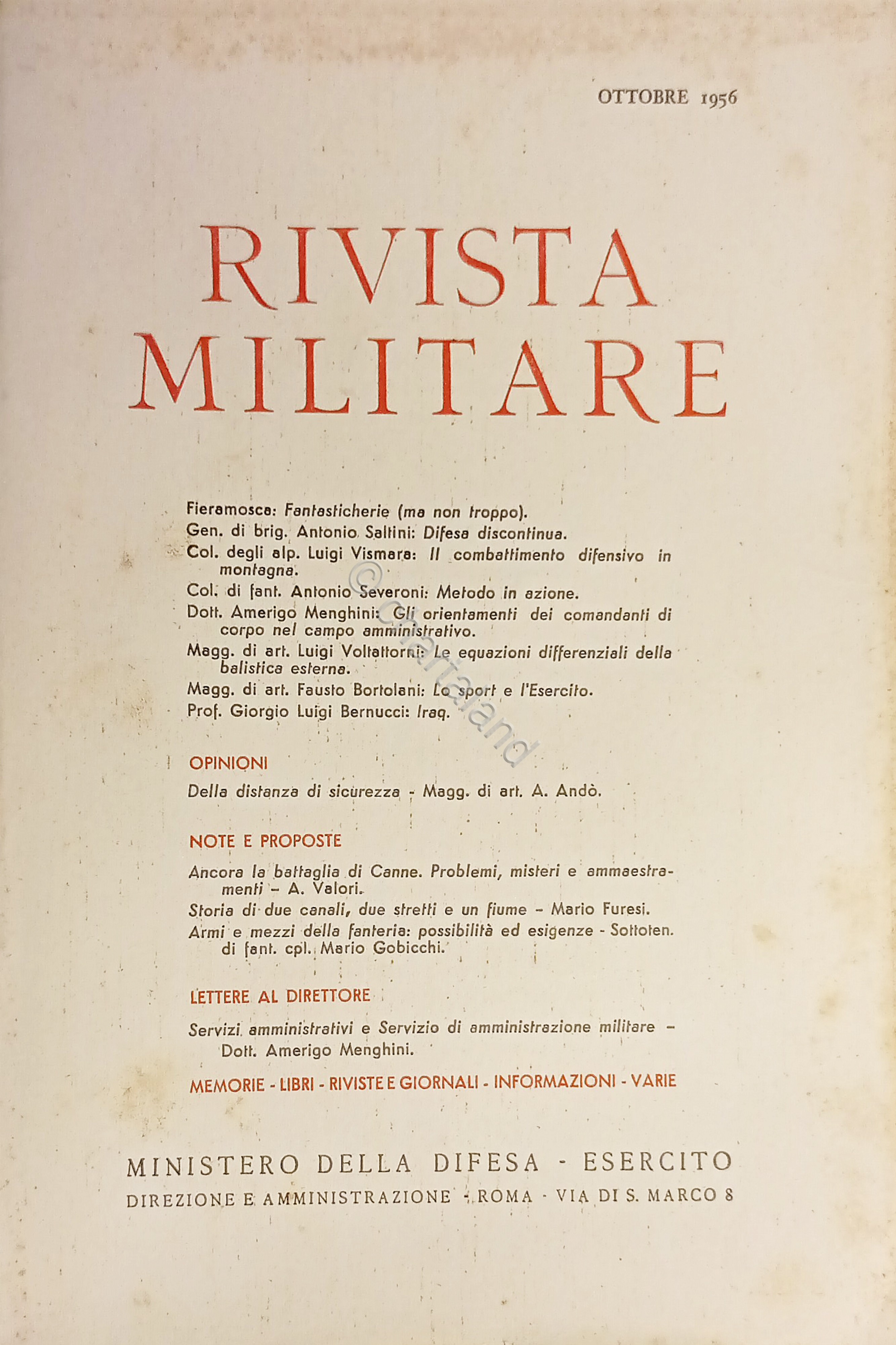 Ministero della Difesa - Esercito - Rivista Militare - Ottobre …