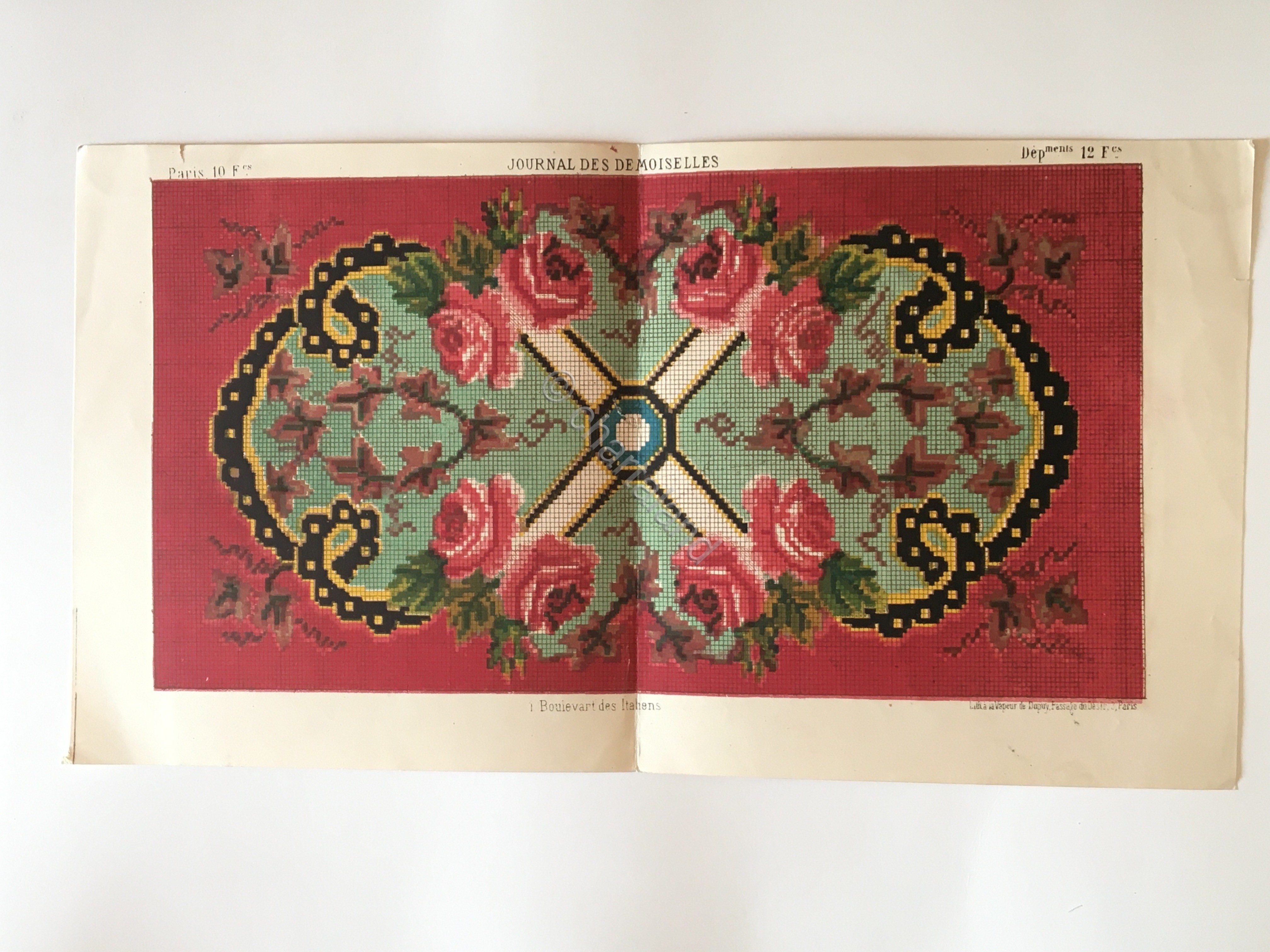 Moda - Ricamo floreale - Schema punto croce - cm. …