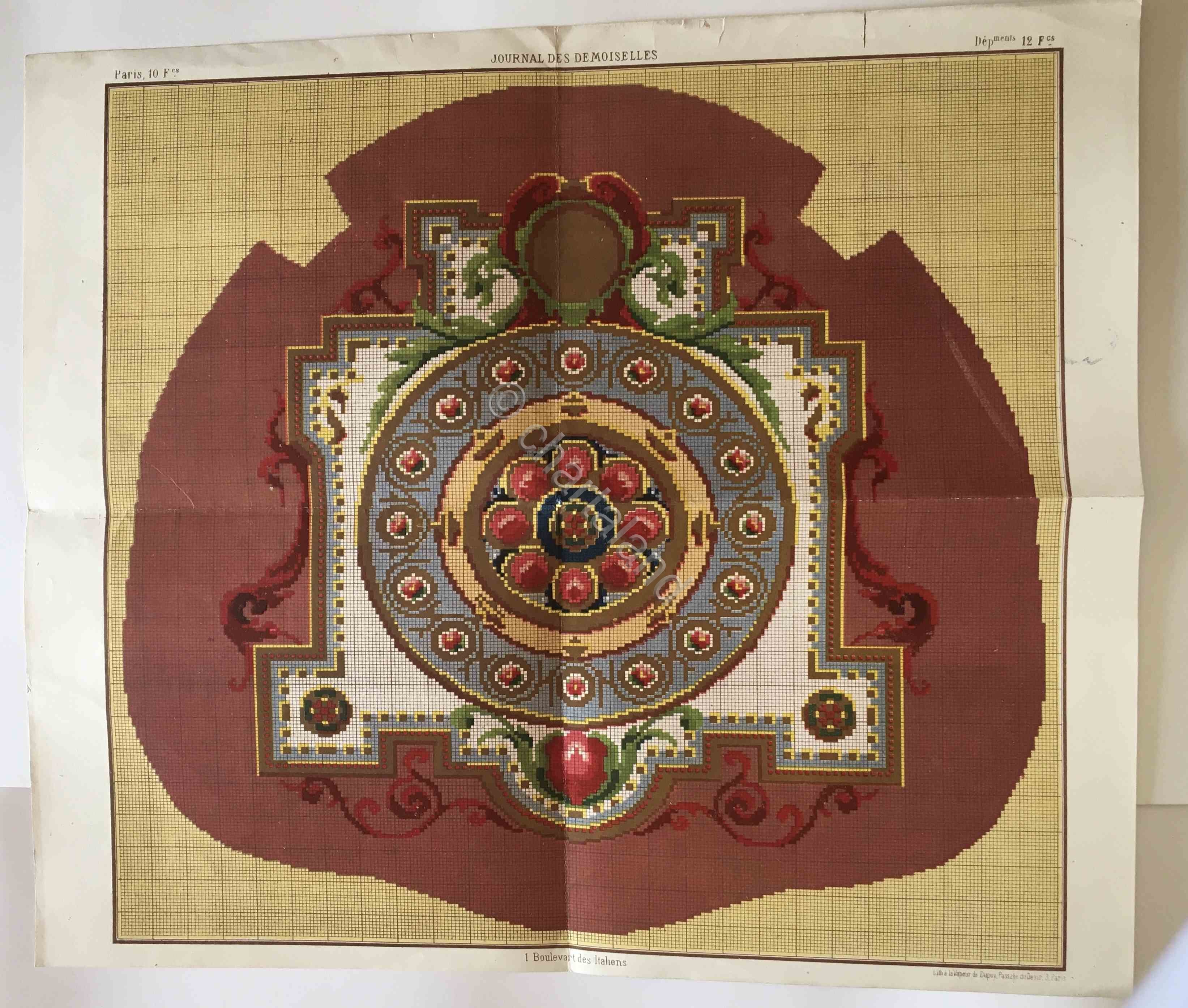 Moda - Ricamo floreale - Schema punto croce - cm. …