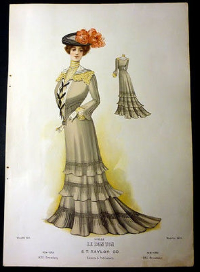 Moda Donna Stampa Figurino Le Bon Ton New York - …