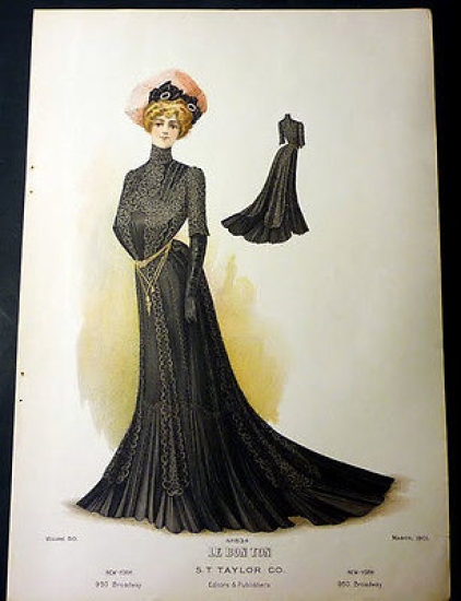 Moda Donna Stampa Figurino Le Bon Ton New York - …