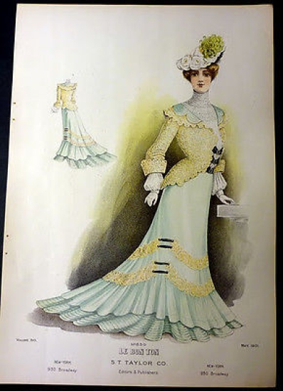 Moda Donna Stampa Figurino Le Bon Ton New York - …