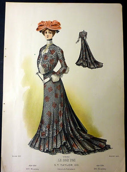 Moda Donna Stampa Figurino Le Bon Ton New York - …