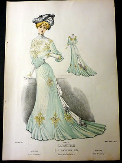 Moda Donna Stampa Figurino Le Bon Ton New York - …