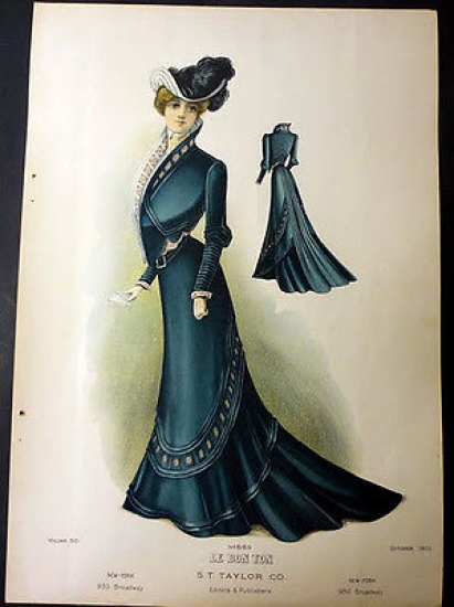 Moda Donna Stampa Figurino Le Bon Ton New York - …