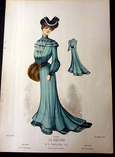 Moda Donna Stampa Figurino Le Bon Ton New York - …