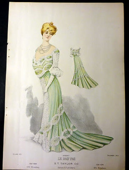 Moda Donna Stampa Figurino Le Bon Ton New York - …