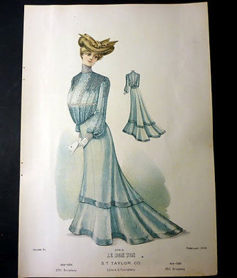 Moda Donna Stampa Figurino Le Bon Ton New York - …