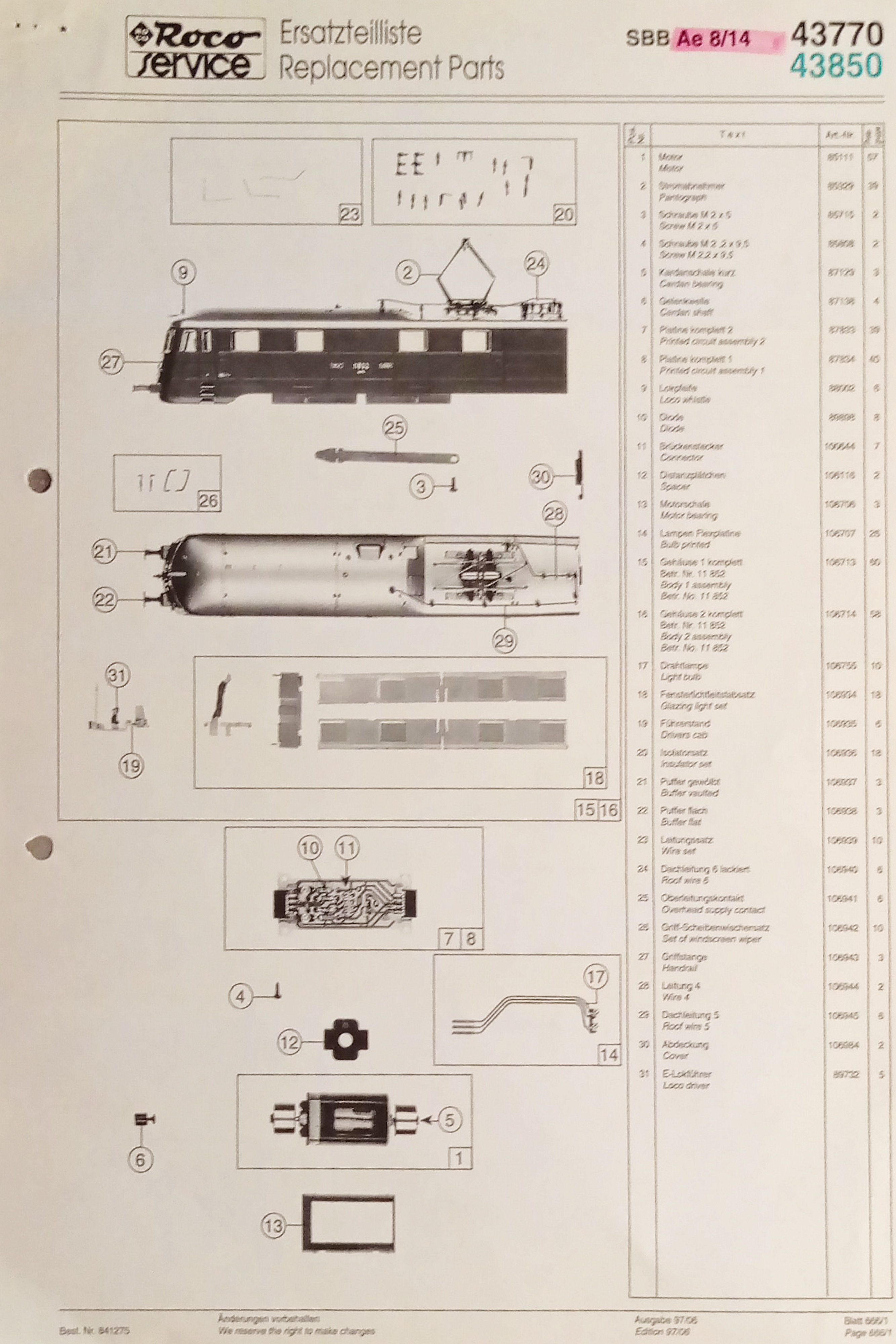 Modellismo Ferroviario - Roco Service - SBB Ae 8/14 - …