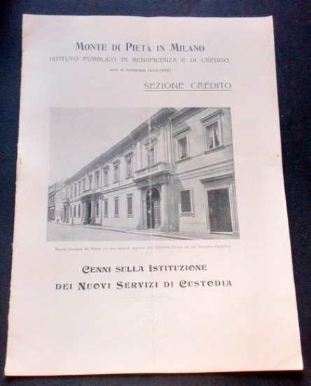 Monte di Pietà di Milano - Cenni Istituzione nuovi servizi …