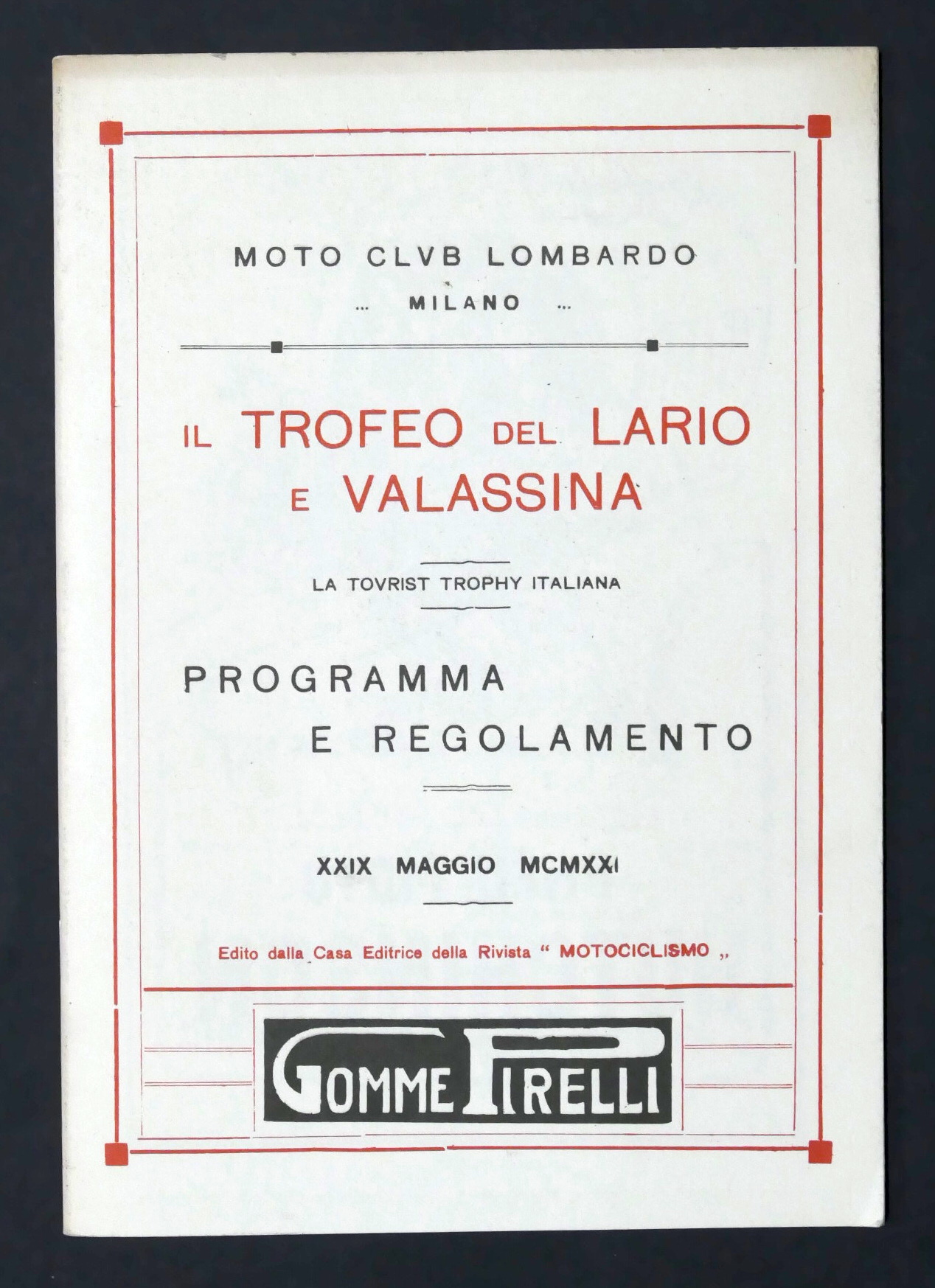 Moto Club Lombardo - Trofeo Lario e Valassina - Programma …