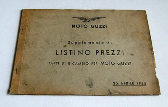 Moto Guzzi - Supplemento al Listino prezzi - Parti di …