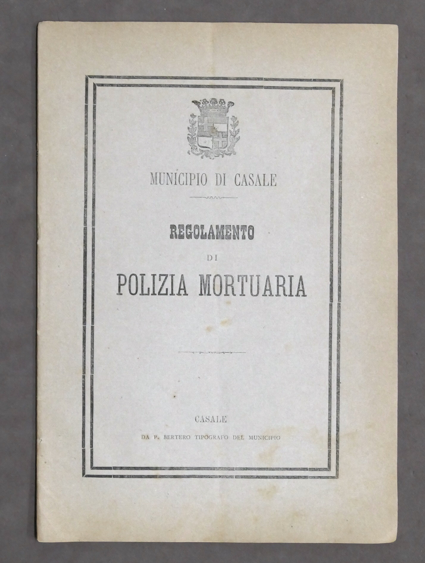 Municipio di Casale - Regolamento di Polizia Mortuaria - 1^ …