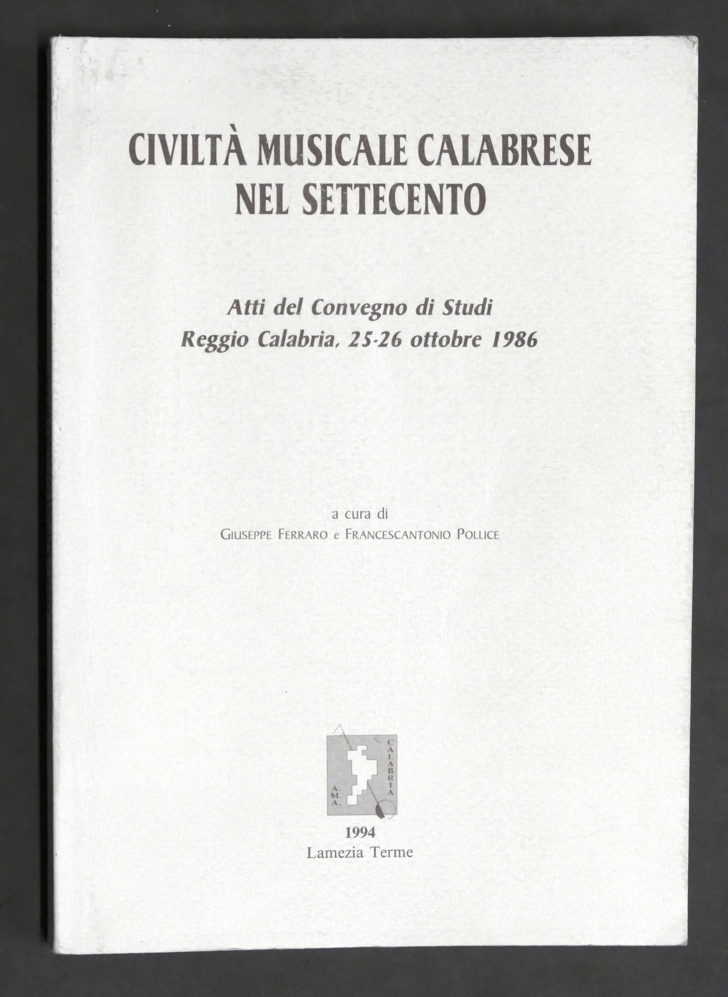 Musica - G. Ferraro - Civiltà musicale calabrese nel Settecento …