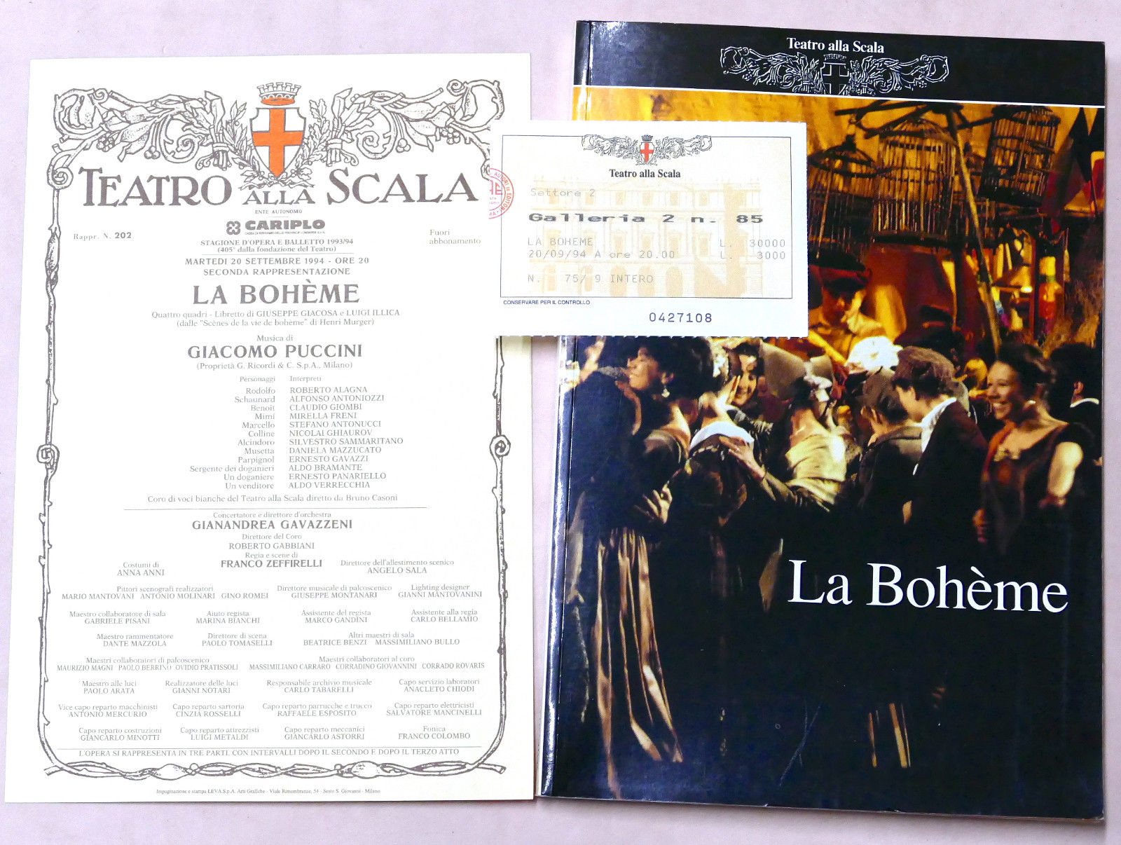 Musica - Libretto, locandina e biglietto Opera La Bohème - …