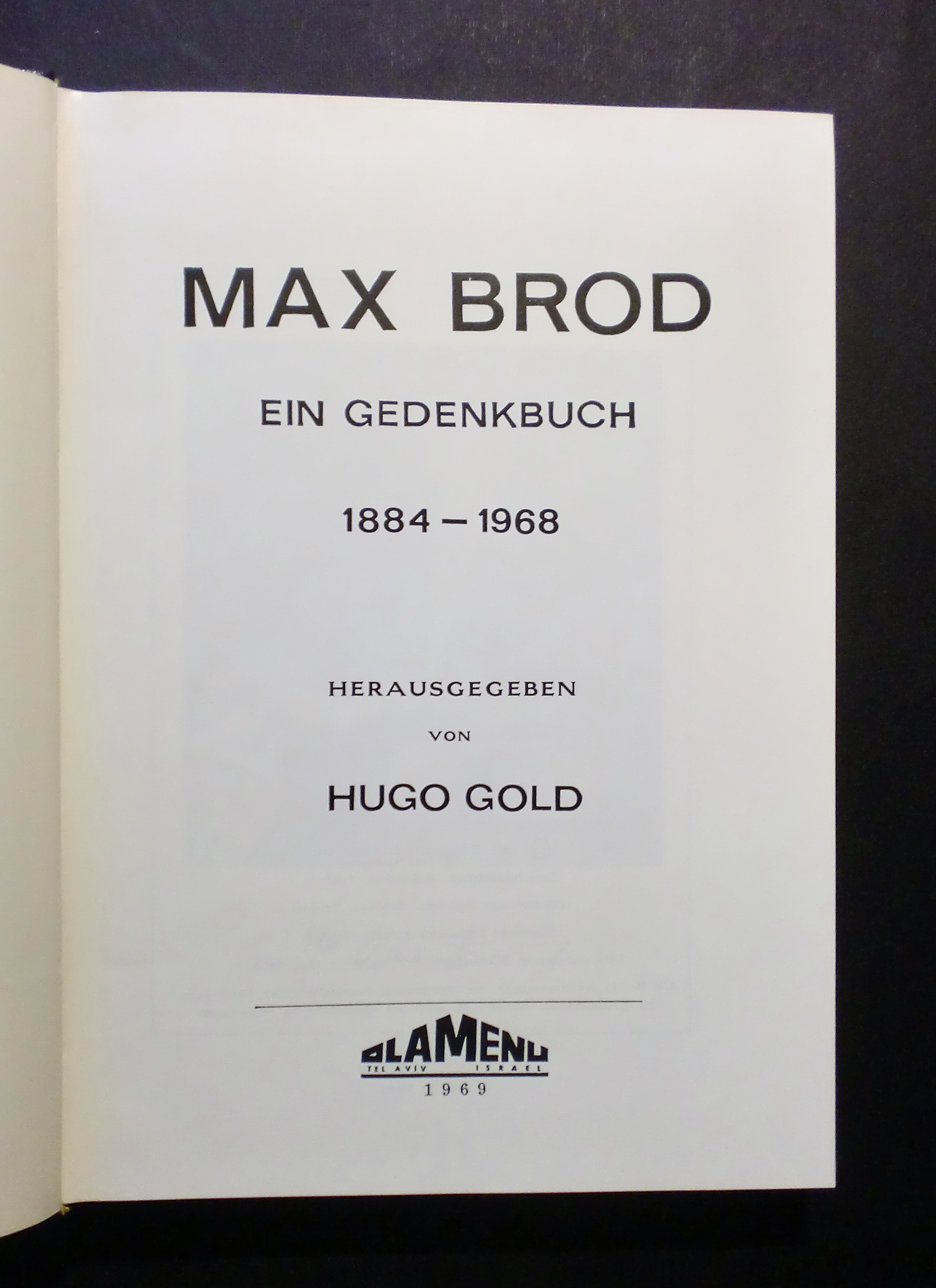 Musica libri - Max Brod - Ein Gedenkbuch - 1884/1968 …