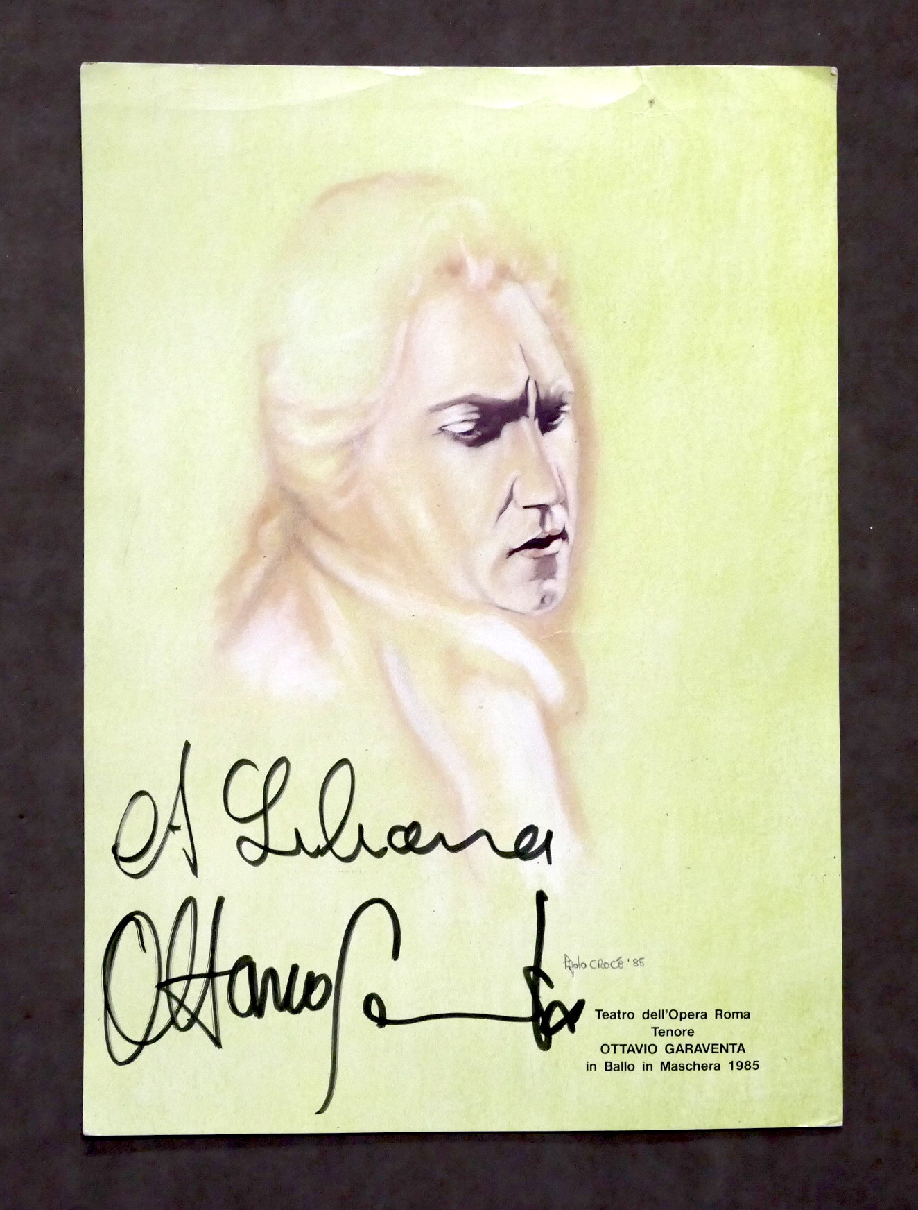 Musica Lirica - Autografo del tenore Ottavio Garaventa - 1985
