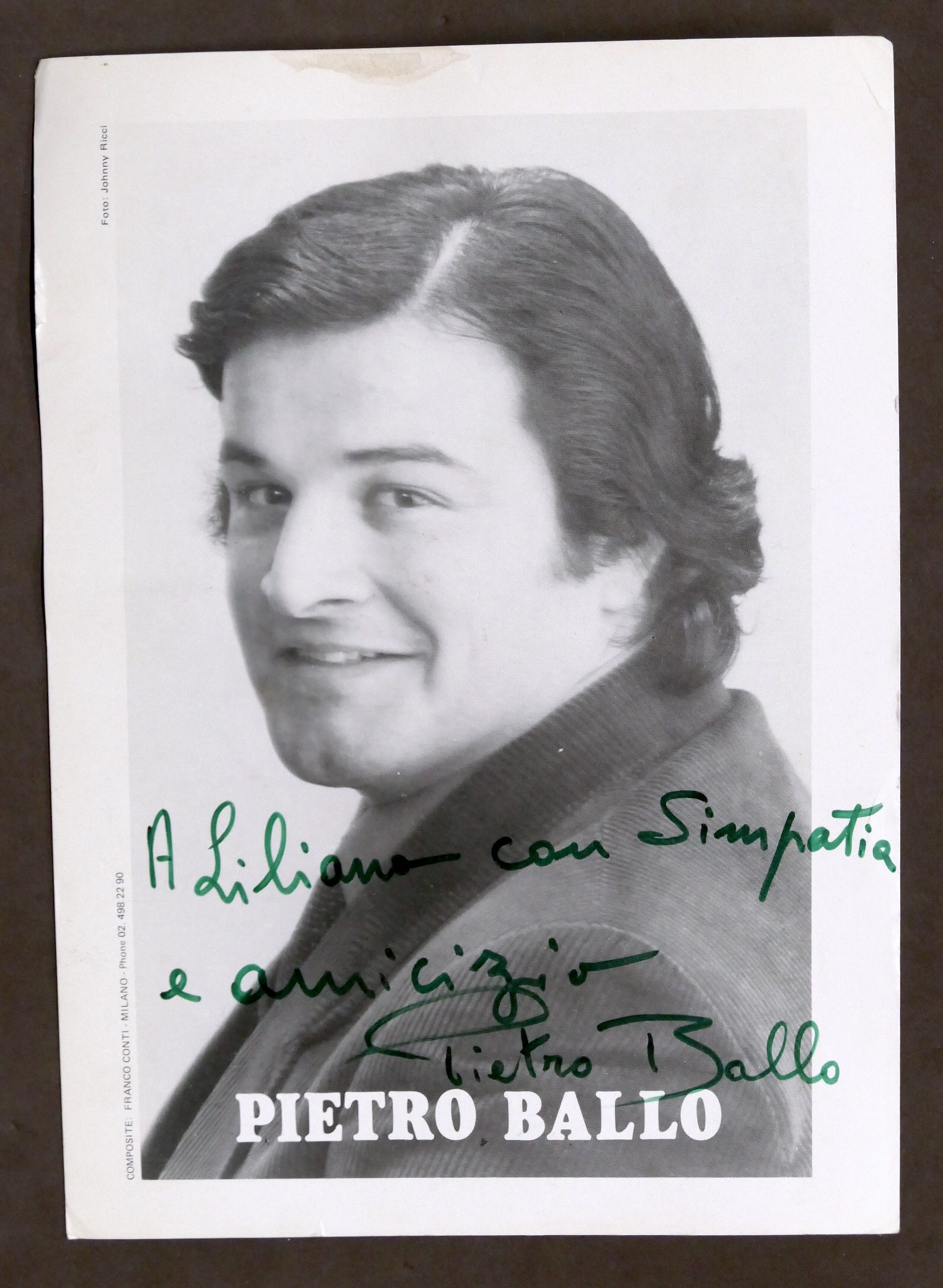 Musica Lirica - Autografo del tenore Pietro Ballo - anni …