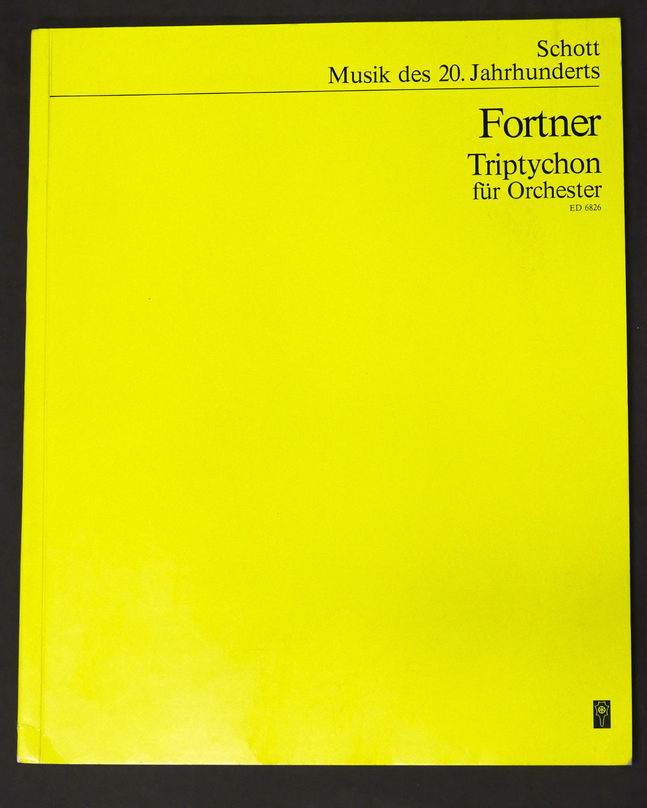 Musica Partitura - Fortner - Triptychon fur Orchester - Schott …