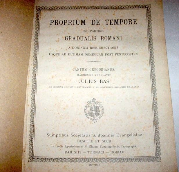 Musica Sacra Organo Propriurm de Tempore - Cantum Gregorianum 1921